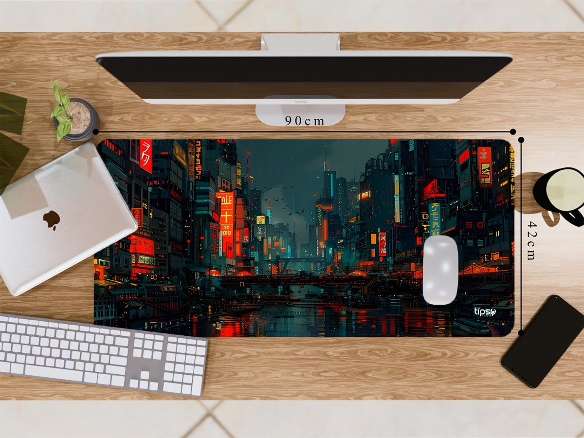 "NEO TOKYO CYBERPRUNK RAINY CITY" Gaming Mousepad Elevate Your Gaming Experience