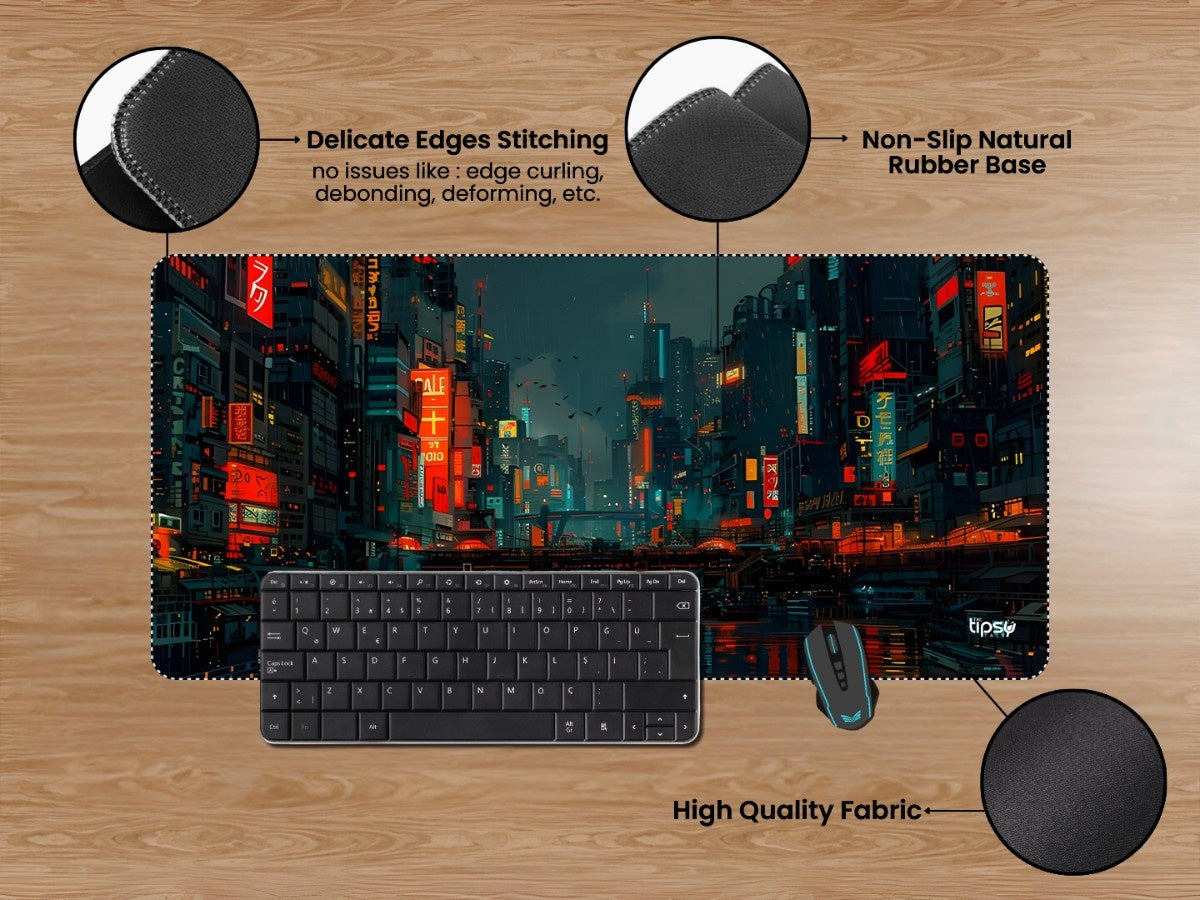 "NEO TOKYO CYBERPRUNK RAINY CITY" Gaming Mousepad Elevate Your Gaming Experience
