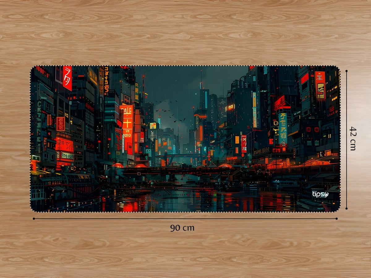 "NEO TOKYO CYBERPRUNK RAINY CITY" Gaming Mousepad Elevate Your Gaming Experience