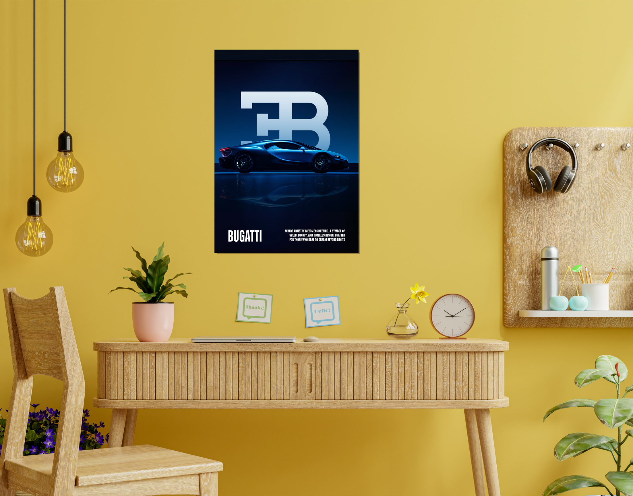 "BUGATTI -  SPEED MONARCH"- Shiny & Sturdy Metallic Poster  Art That Pops & Sticks