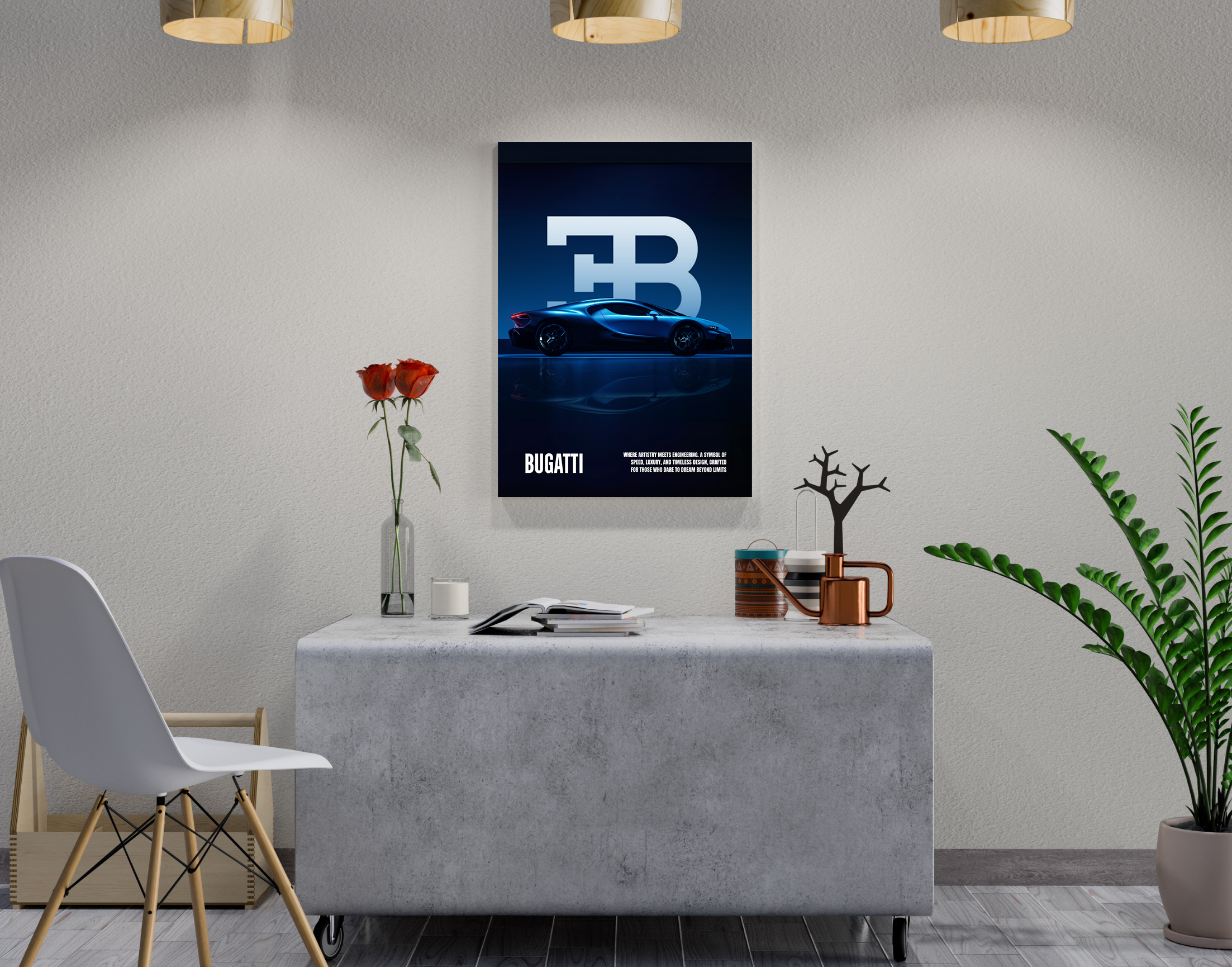"BUGATTI -  SPEED MONARCH"- Shiny & Sturdy Metallic Poster  Art That Pops & Sticks