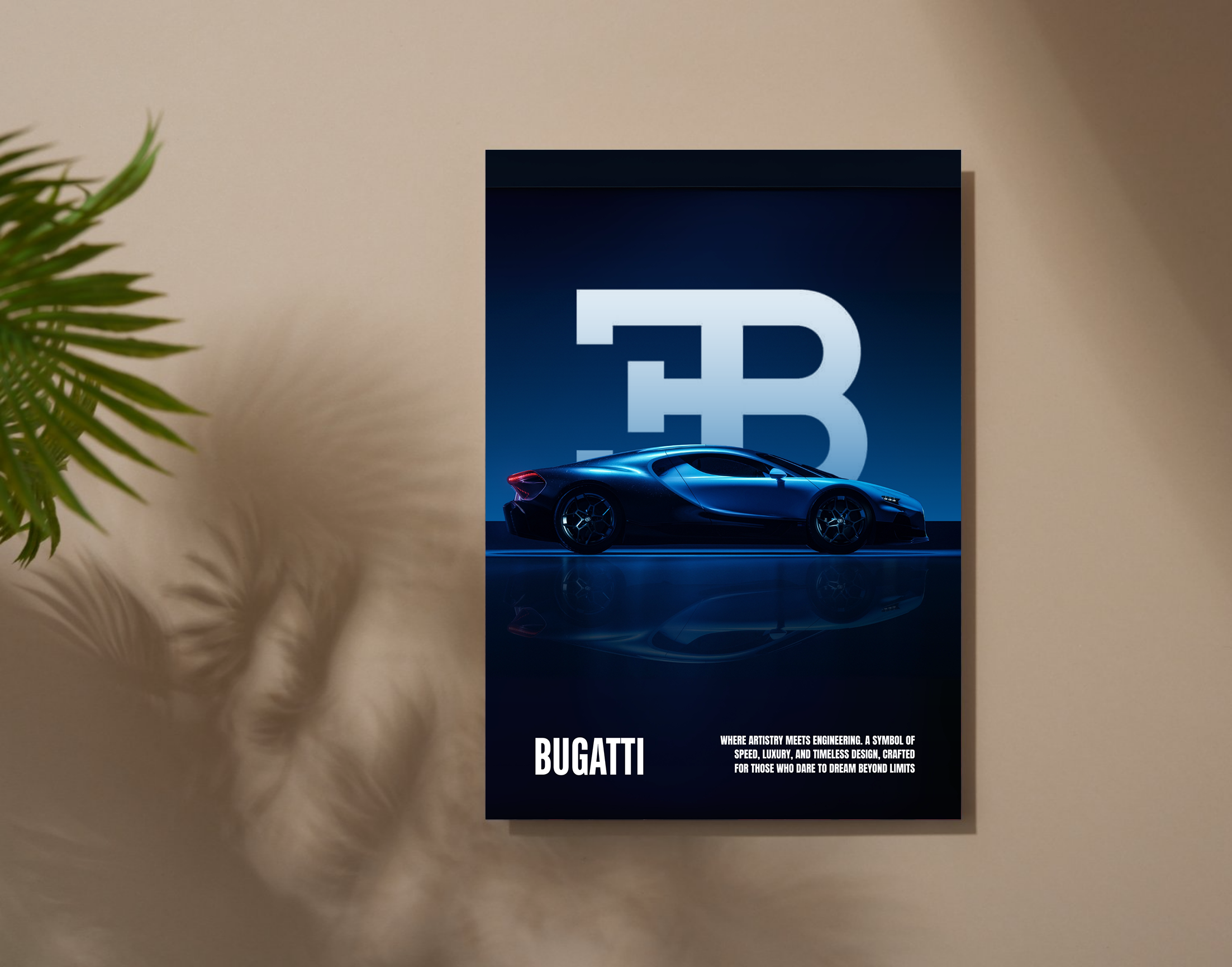 "BUGATTI -  SPEED MONARCH"- Shiny & Sturdy Metallic Poster  Art That Pops & Sticks