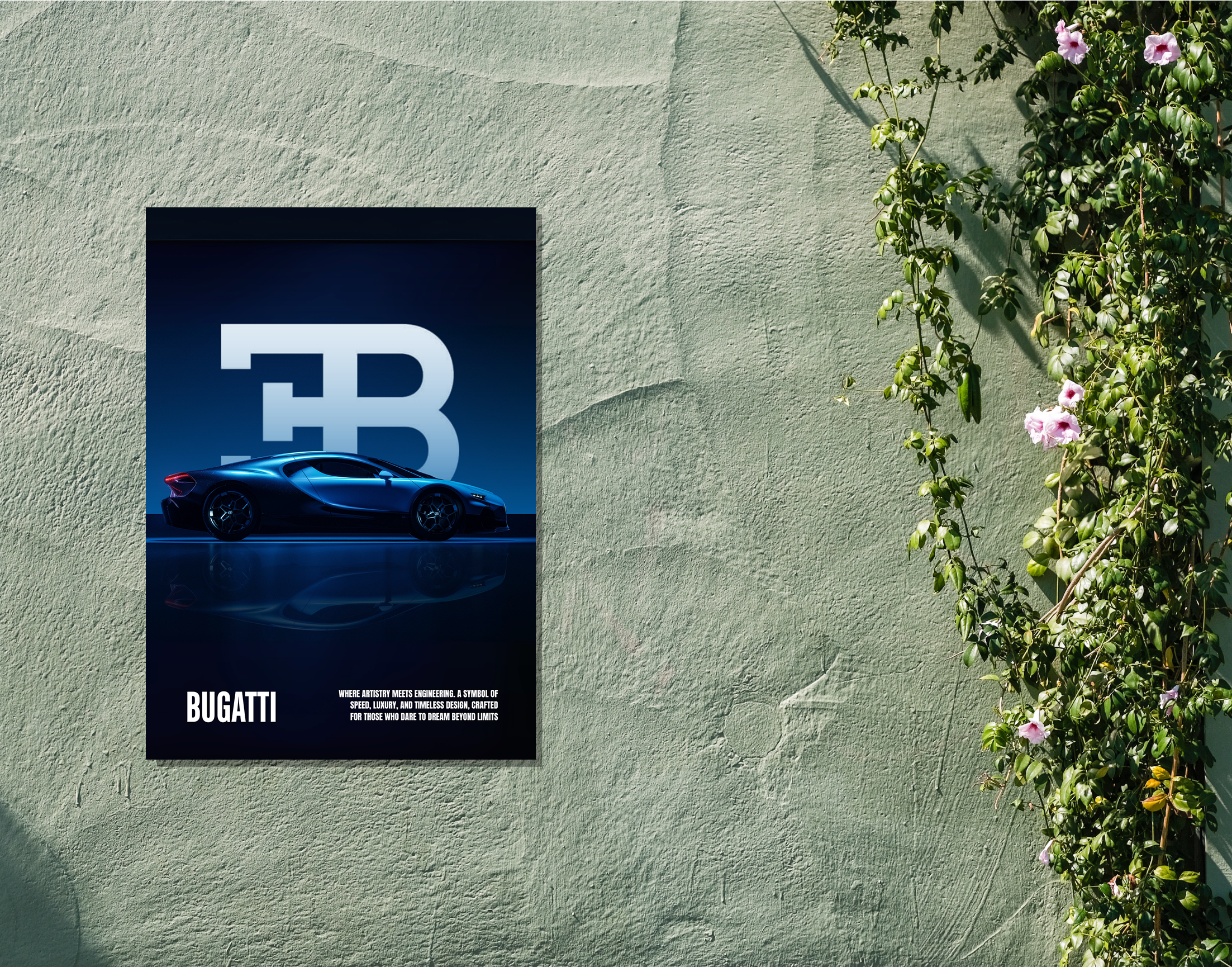"BUGATTI -  SPEED MONARCH"- Shiny & Sturdy Metallic Poster  Art That Pops & Sticks