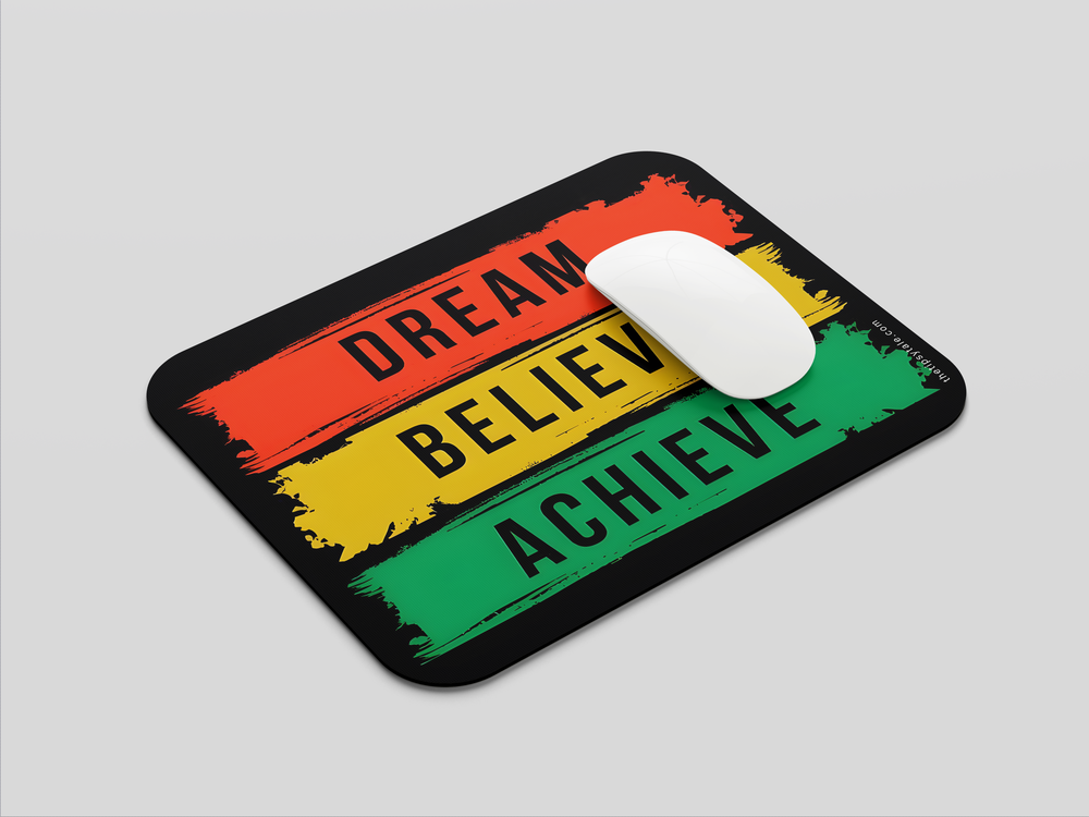 "DREAM BELIEVE ACHIEVE- SPLASH" Mousepad Enhance Your Workspace with Style