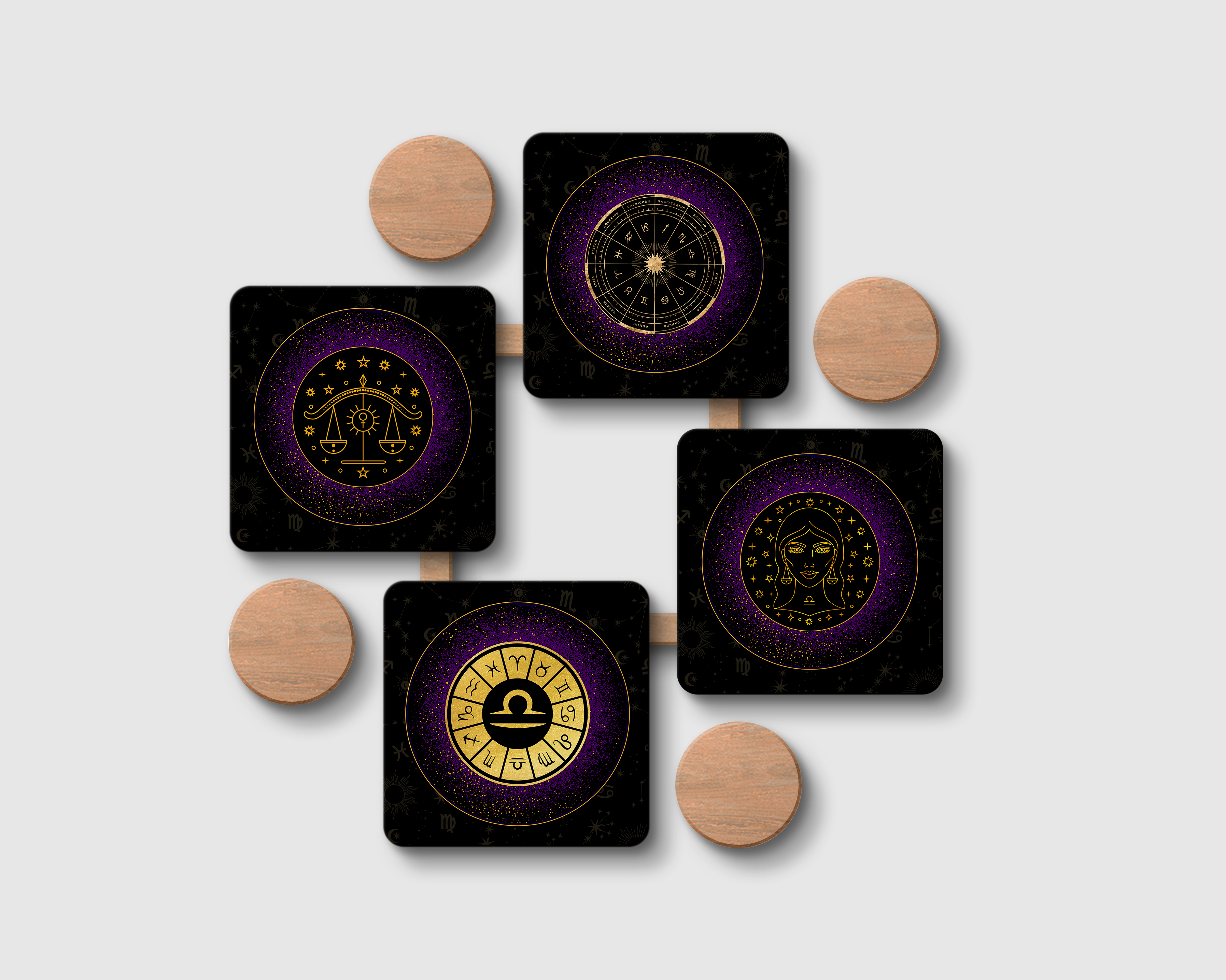 'LIBRA-ZODIAC SIGN' Coaster Set of 4
