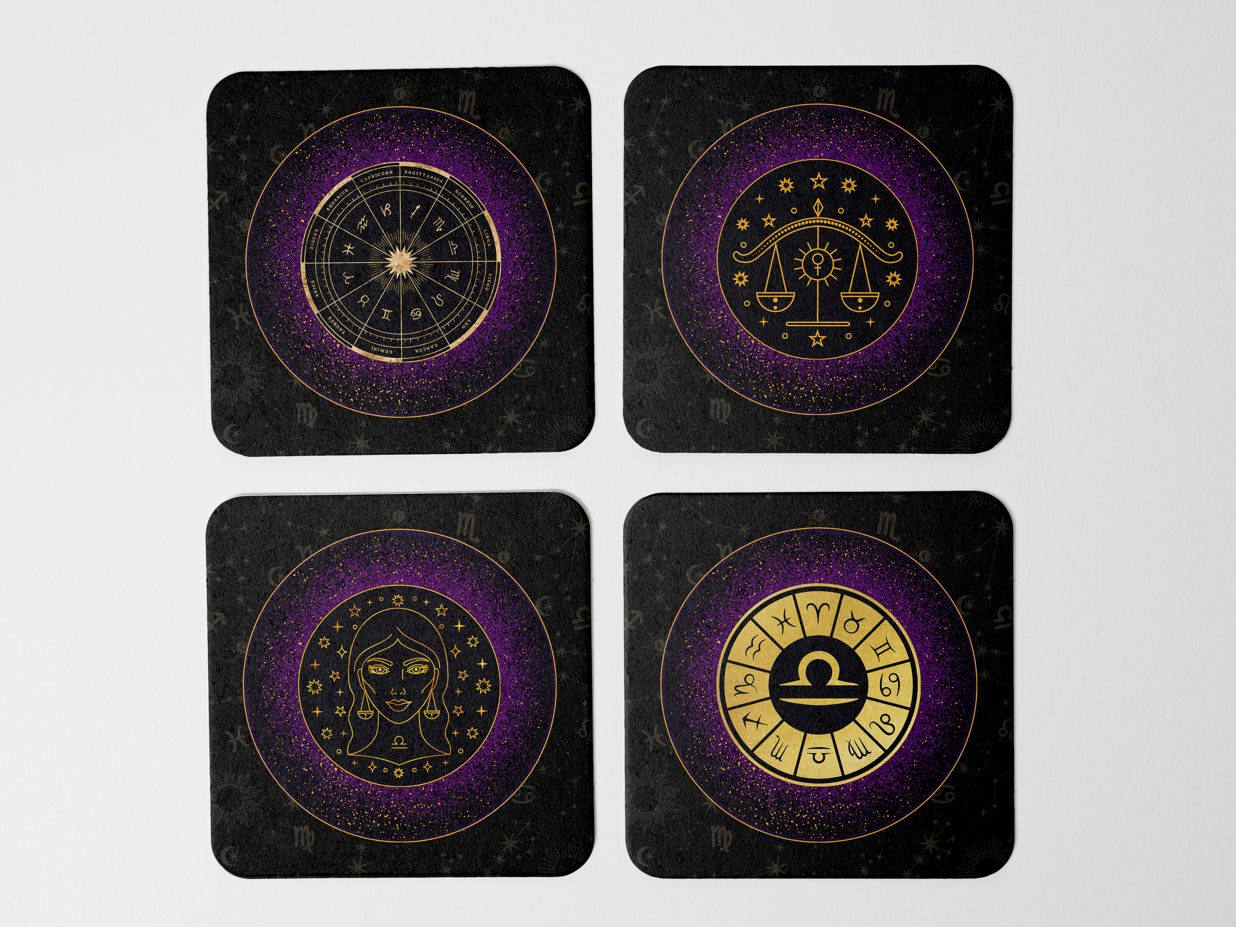 'LIBRA-ZODIAC SIGN' Coaster Set of 4