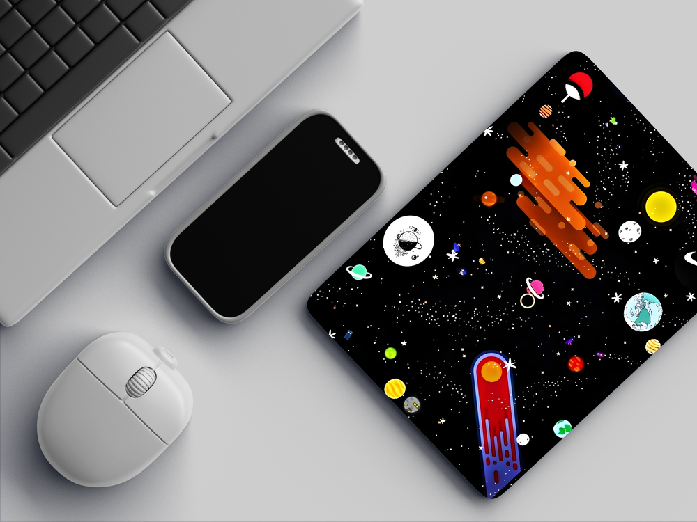 "LET'S PLAY WITH UNIVERSE" Mousepad Enhance Your Workspace with Style