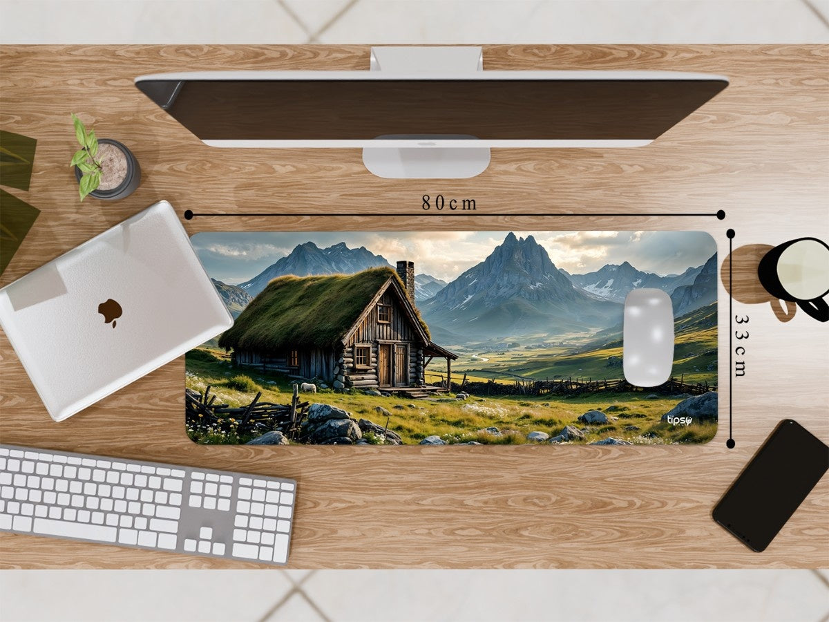 "RUSTIC MOUNTAIN CABIN " Gaming Mousepad Elevate Your Gaming Experience
