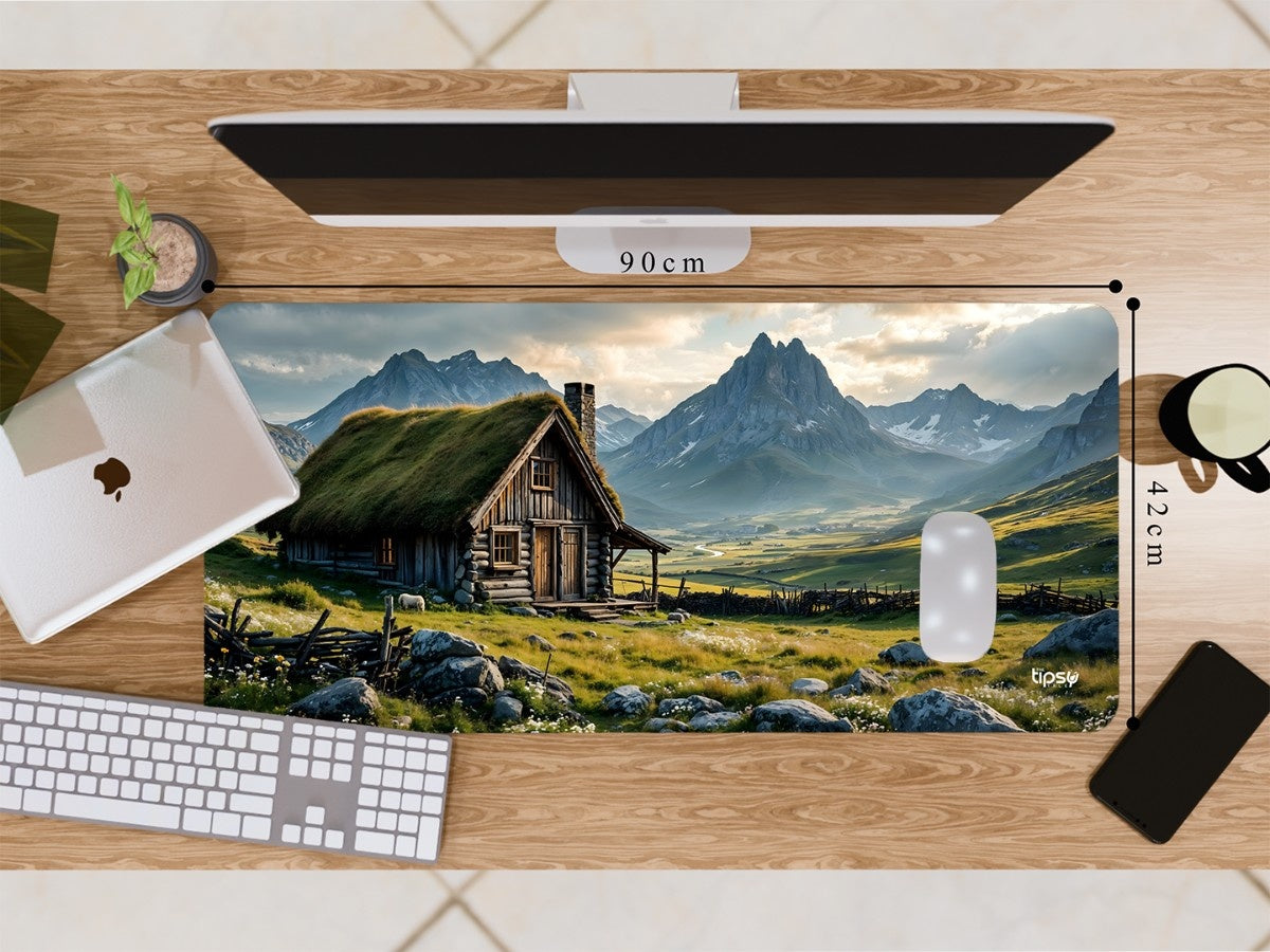 "RUSTIC MOUNTAIN CABIN " Gaming Mousepad Elevate Your Gaming Experience
