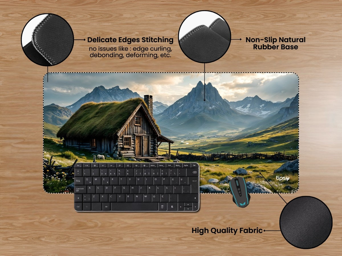 "RUSTIC MOUNTAIN CABIN " Gaming Mousepad Elevate Your Gaming Experience
