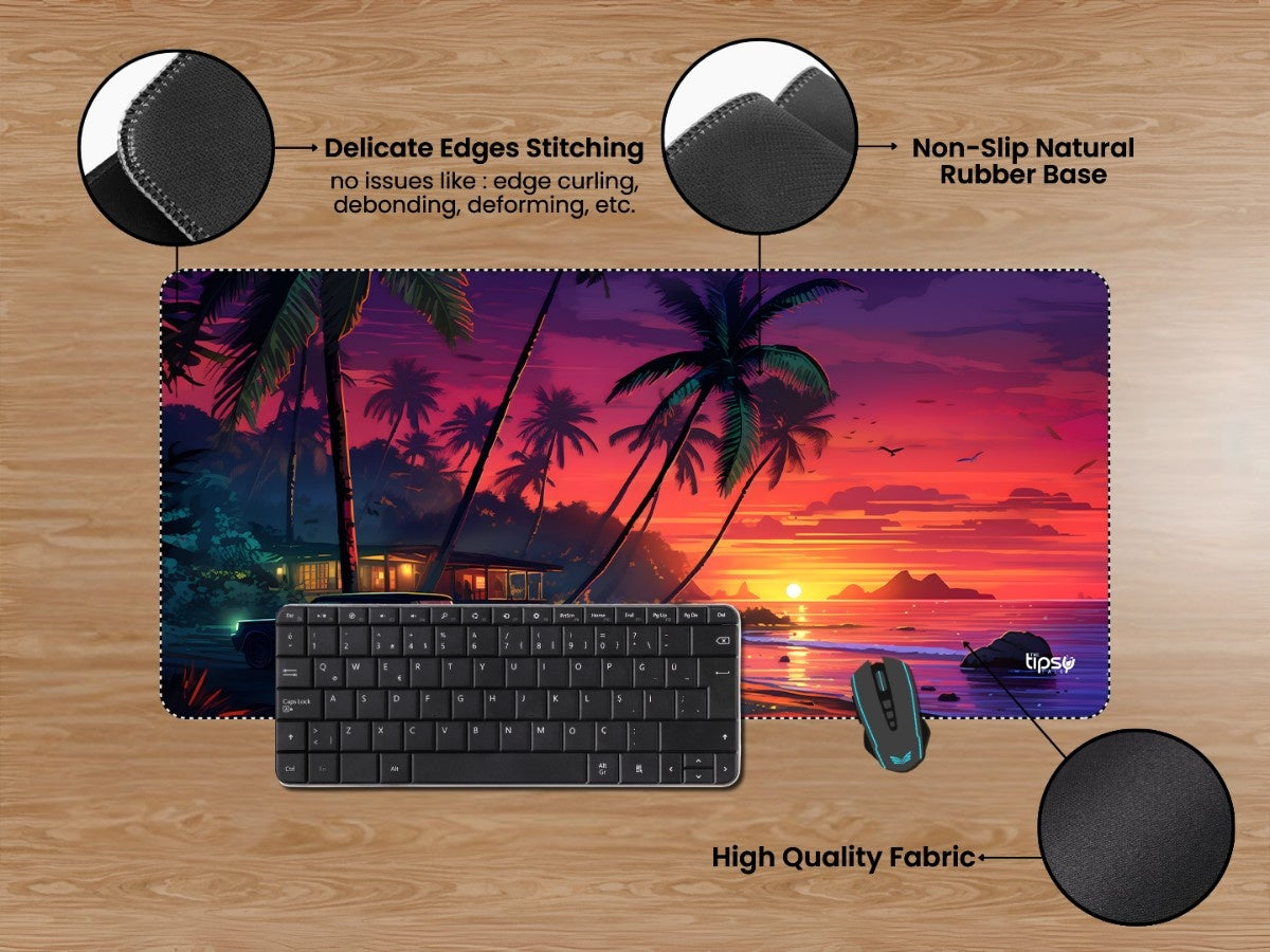 "TROPICAL SUNSET BEACH " Gaming Mousepad Elevate Your Gaming Experience