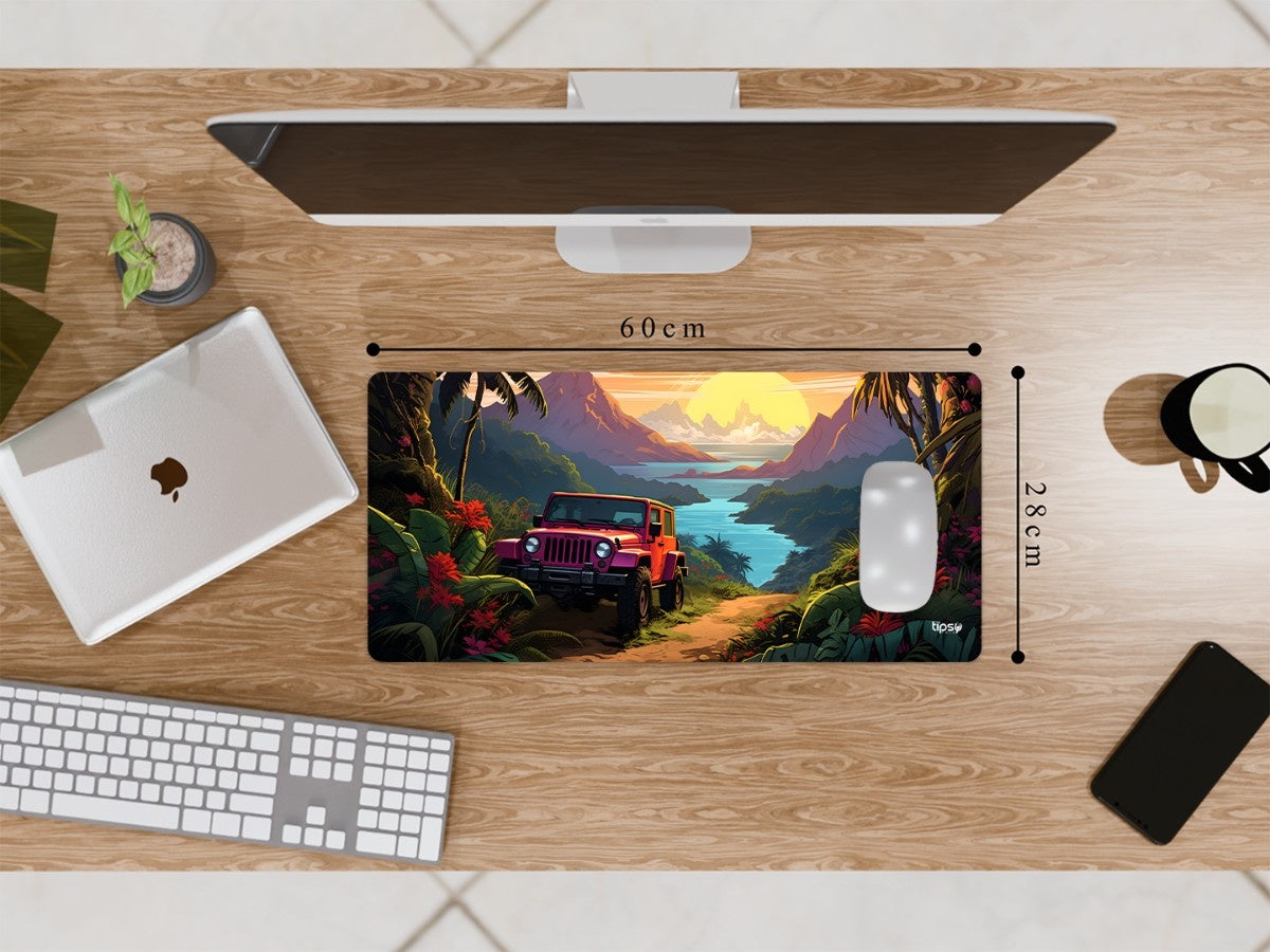 "PINK WRANGLER JUNGLE SUNSET BAY" Gaming Mousepad Elevate Your Gaming Experience