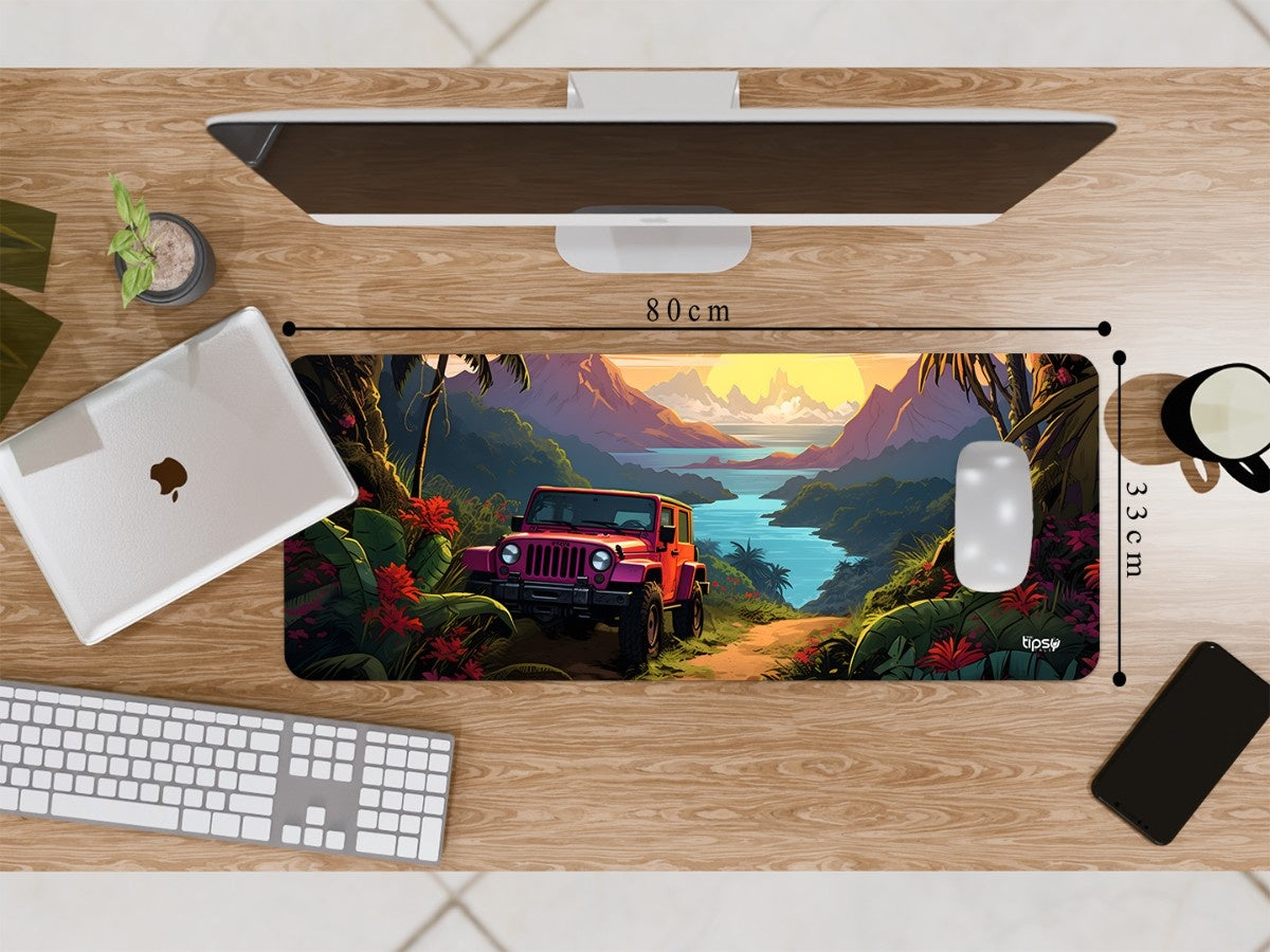 "PINK WRANGLER JUNGLE SUNSET BAY" Gaming Mousepad Elevate Your Gaming Experience