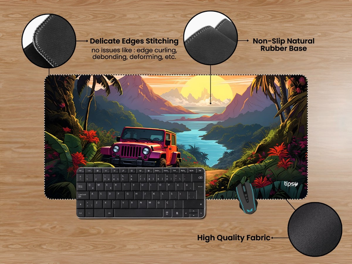 "PINK WRANGLER JUNGLE SUNSET BAY" Gaming Mousepad Elevate Your Gaming Experience