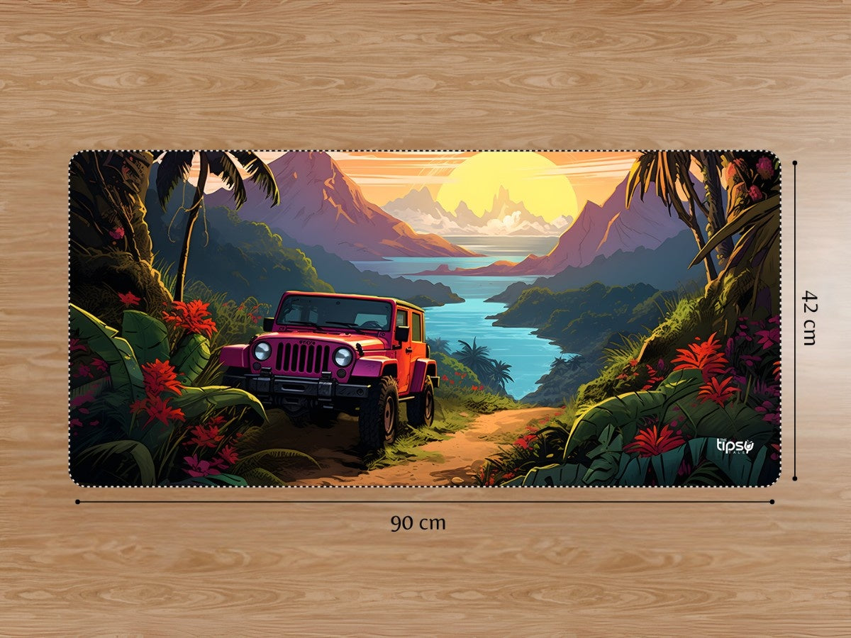 "PINK WRANGLER JUNGLE SUNSET BAY" Gaming Mousepad Elevate Your Gaming Experience
