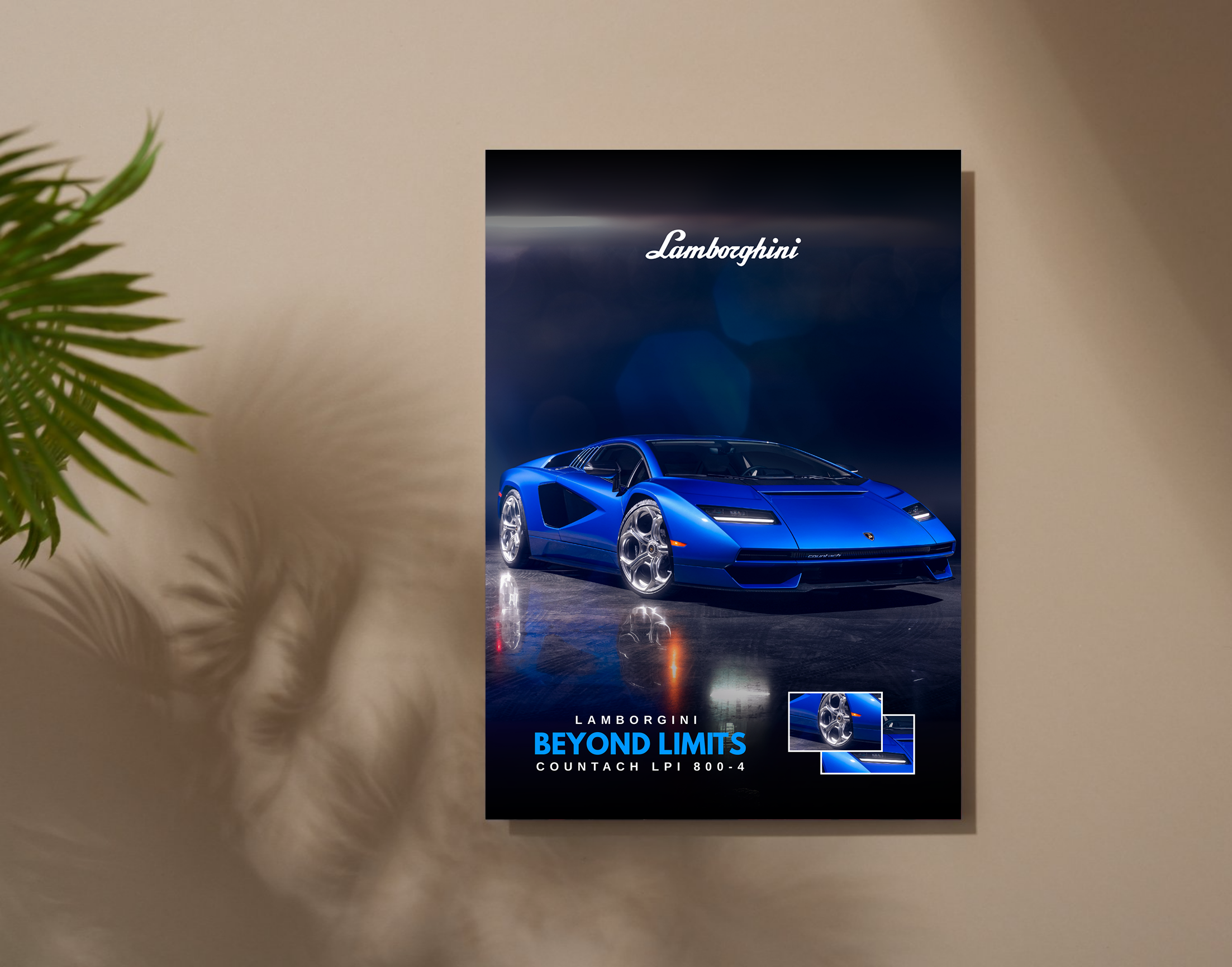 "Lamborghini Countach LPI 800-4"- Shiny & Sturdy Metallic Poster  Art That Pops & Sticks