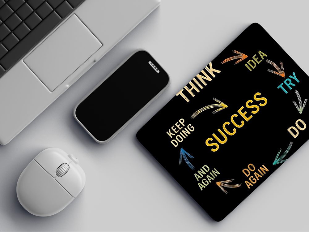 "THINK TO SUCCESS" Mousepad Enhance Your Workspace with Style
