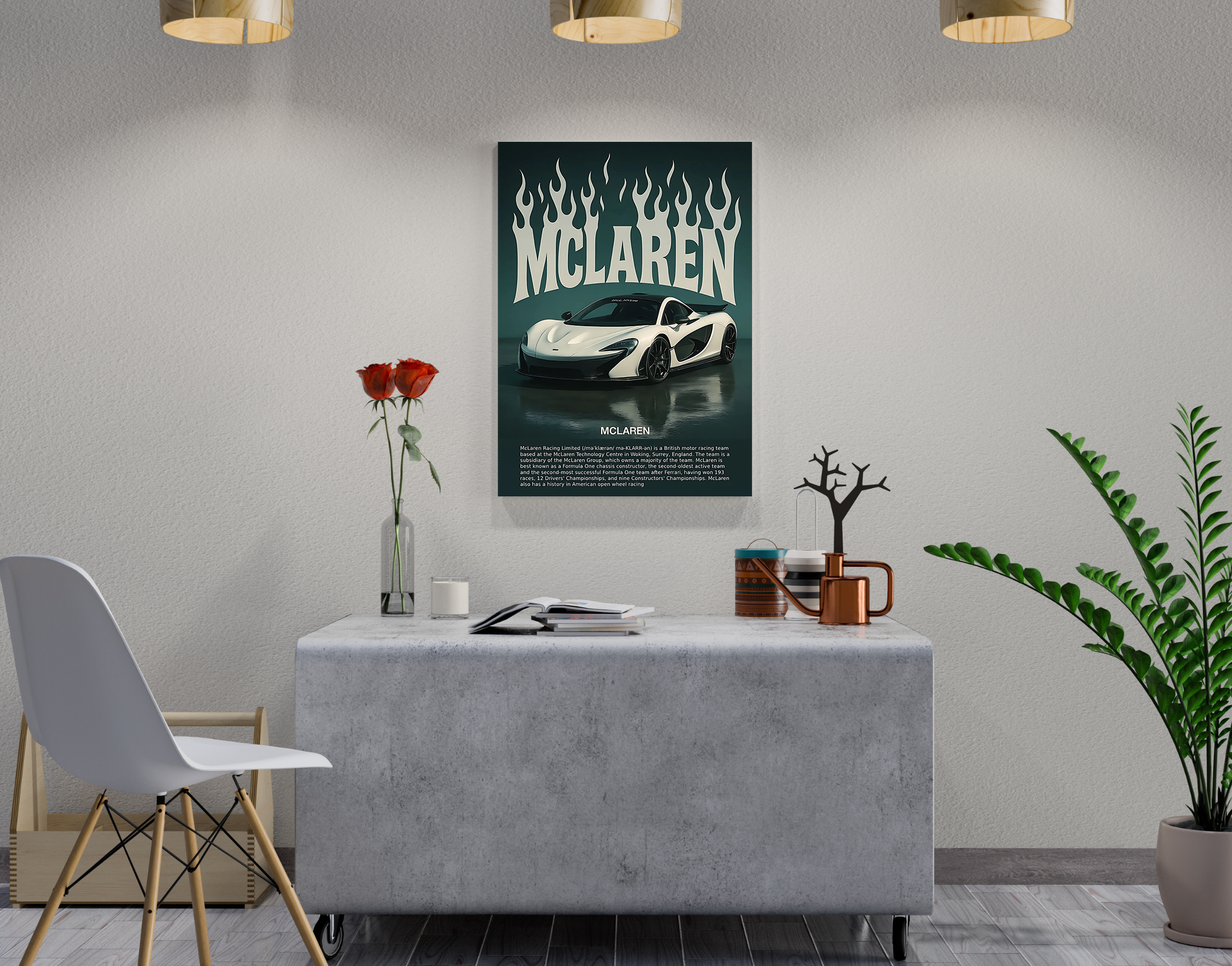 "MCLAREN"- Shiny & Sturdy Metallic Poster  Art That Pops & Sticks