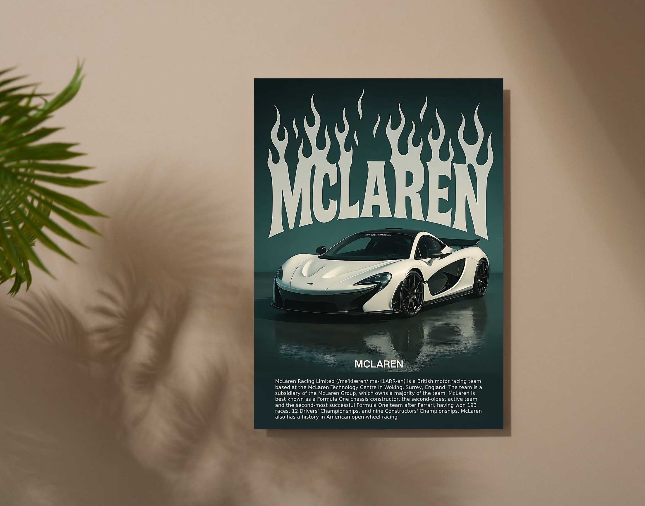 "MCLAREN"- Shiny & Sturdy Metallic Poster  Art That Pops & Sticks