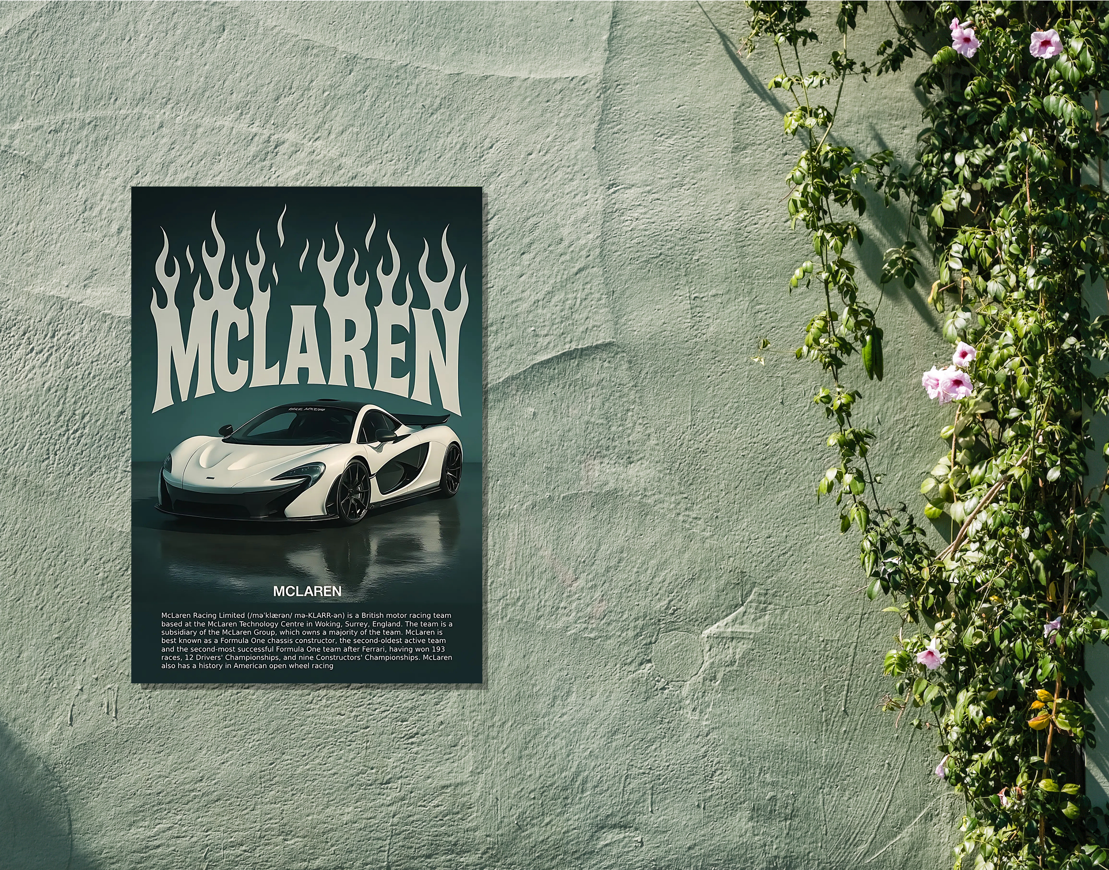 "MCLAREN"- Shiny & Sturdy Metallic Poster  Art That Pops & Sticks