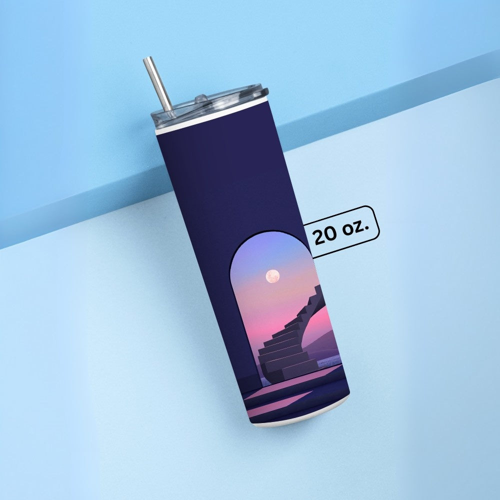 "Staircase to Heaven" Tumbler with Metal Straw