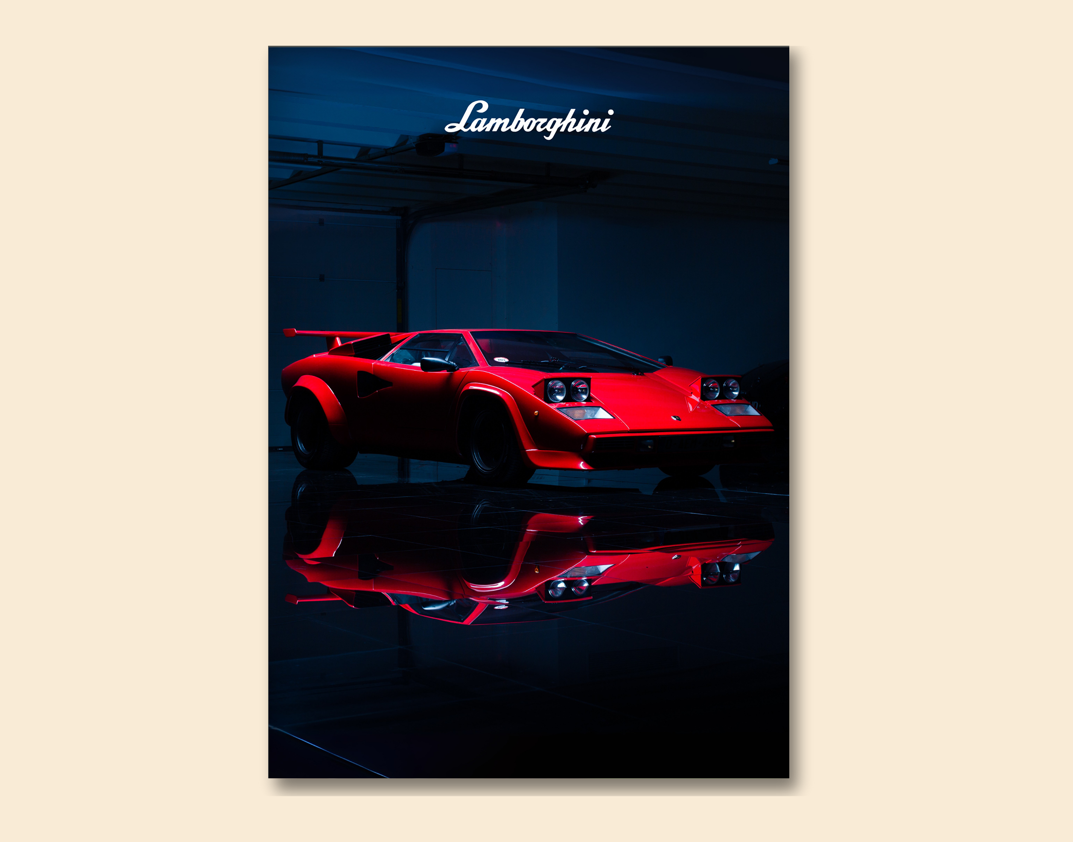 "Lamborghini Countach"- Shiny & Sturdy Metallic Poster  Art That Pops & Sticks