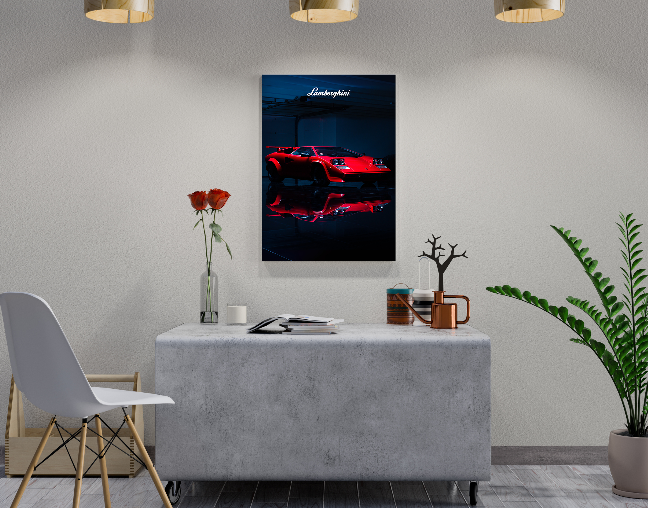 "Lamborghini Countach"- Shiny & Sturdy Metallic Poster  Art That Pops & Sticks