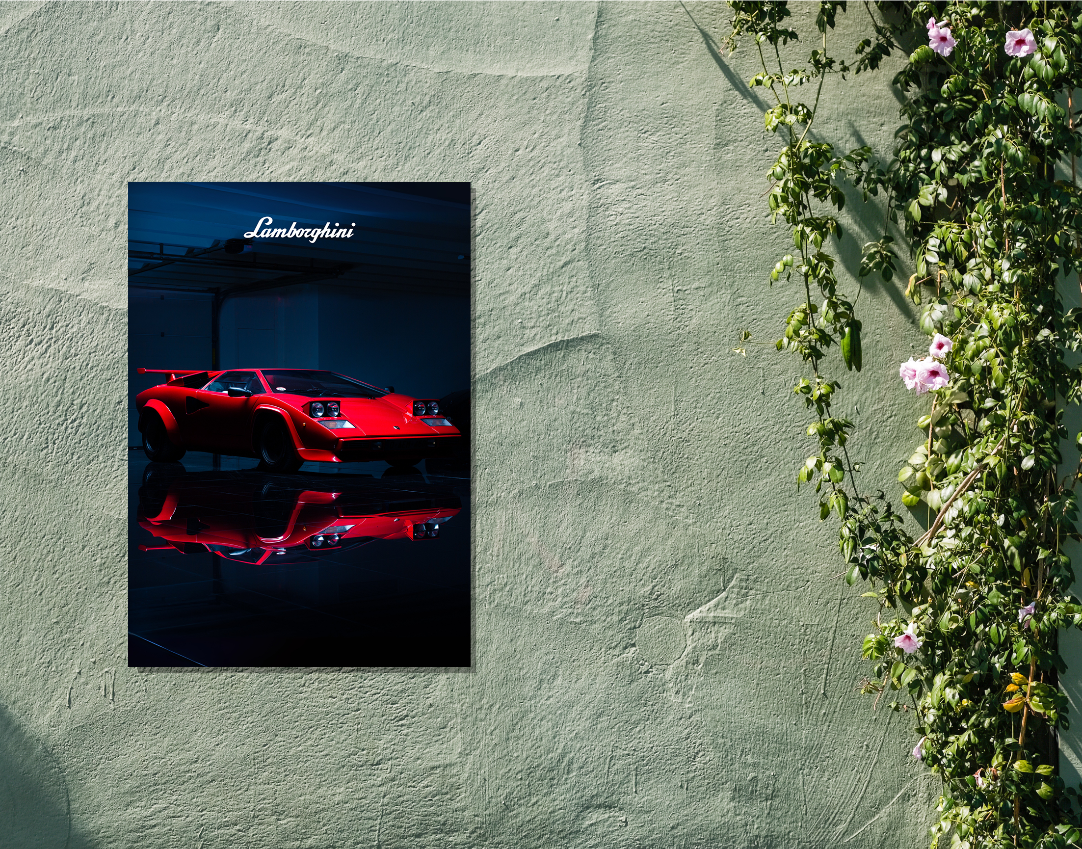 "Lamborghini Countach"- Shiny & Sturdy Metallic Poster  Art That Pops & Sticks