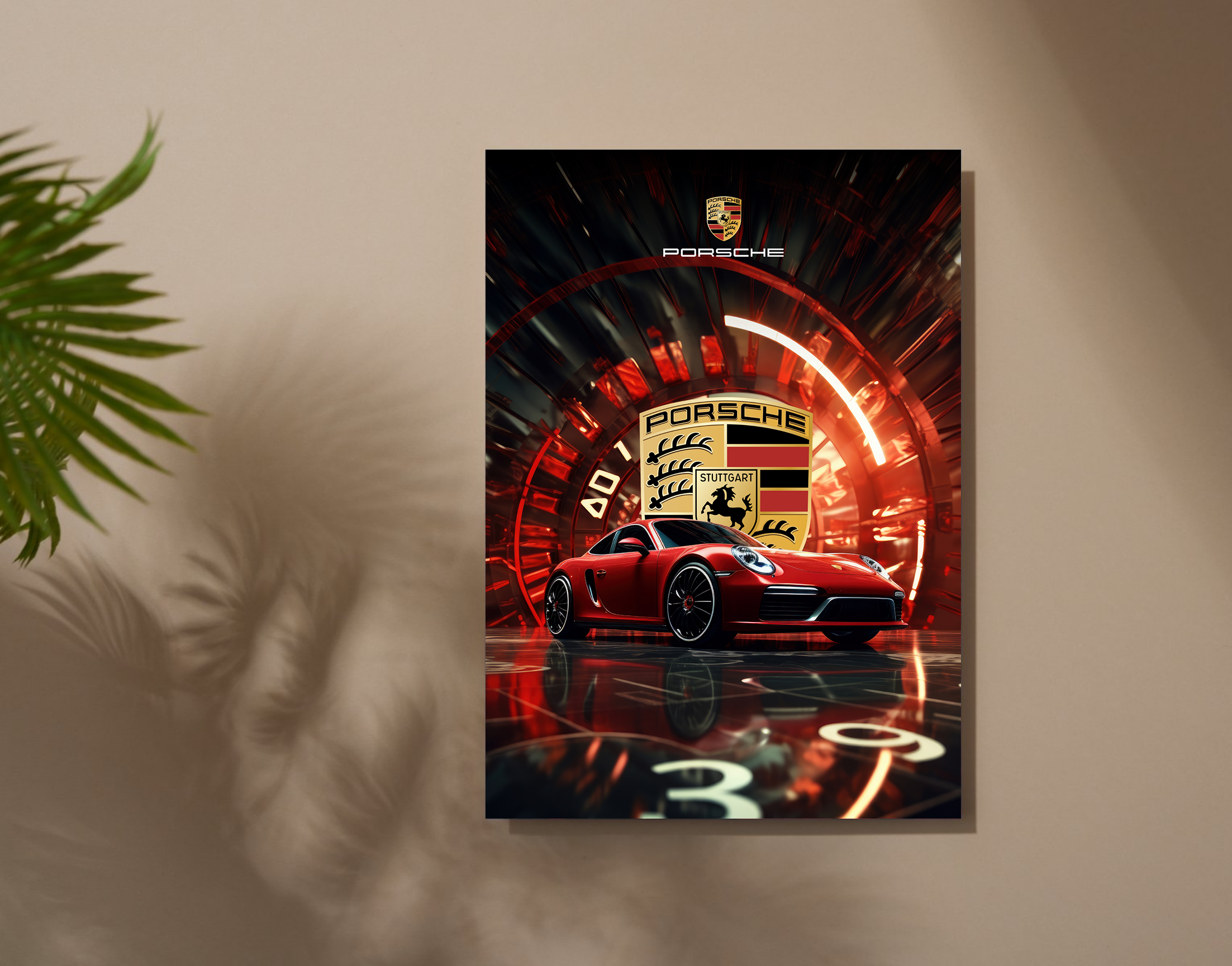 "911 PORSCHE - RETRO"- Shiny & Sturdy Metallic Poster  Art That Pops & Sticks