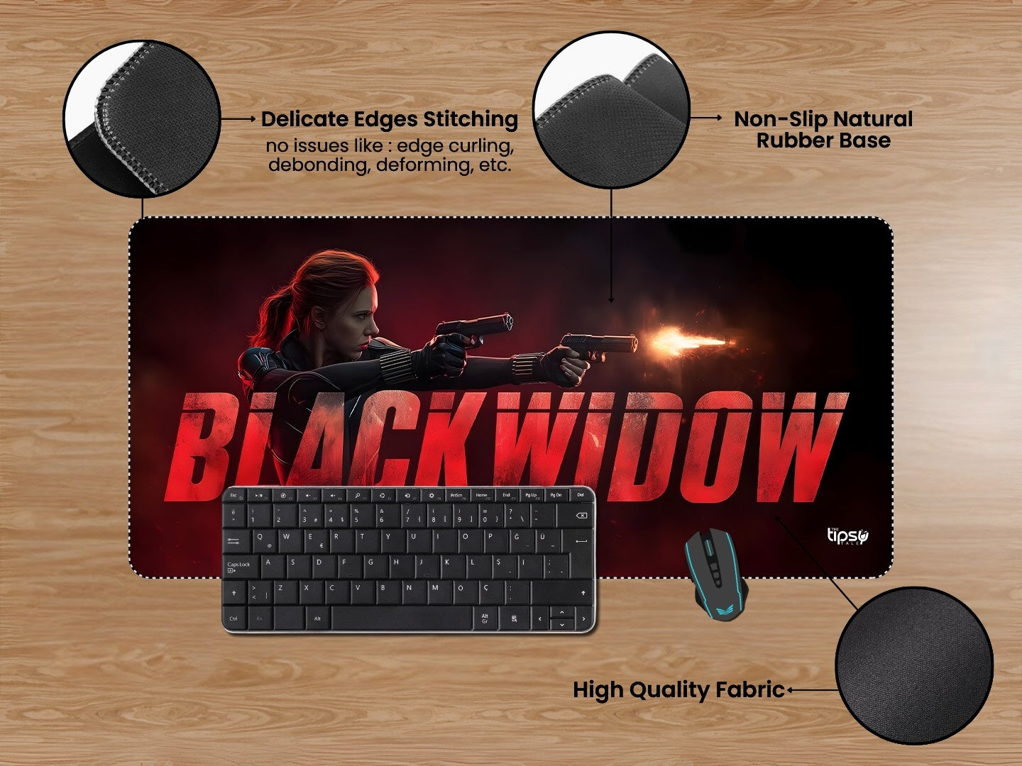 "BLACK WIDOW - THE OG AVENGER" Gaming Mousepad Elevate Your Gaming Experience