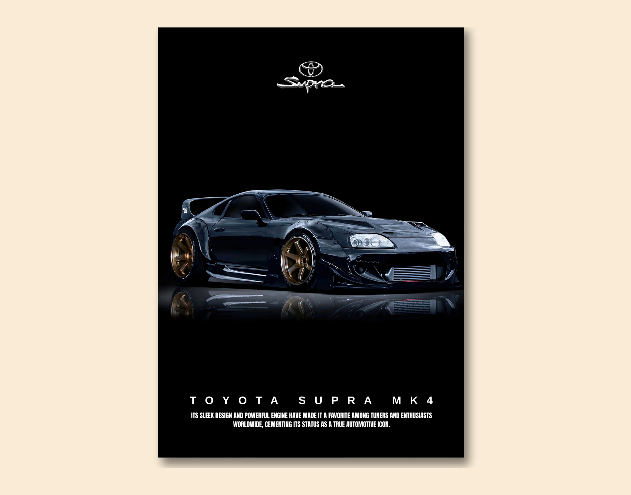 "SUPRA MK4 "- Shiny & Sturdy Metallic Poster  Art That Pops & Sticks