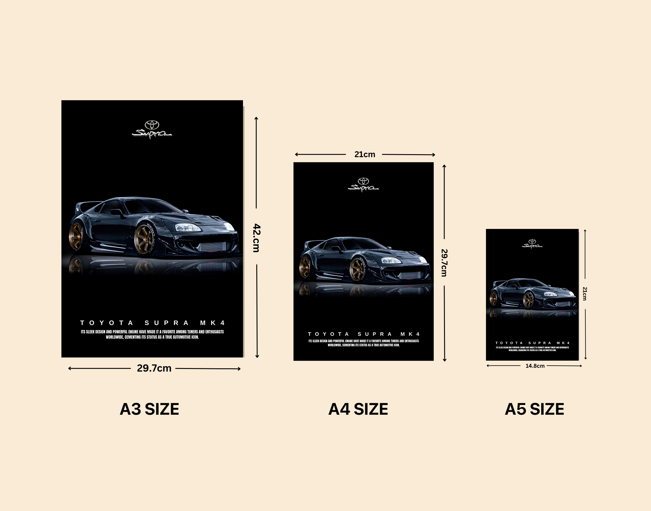 "SUPRA MK4 "- Shiny & Sturdy Metallic Poster  Art That Pops & Sticks