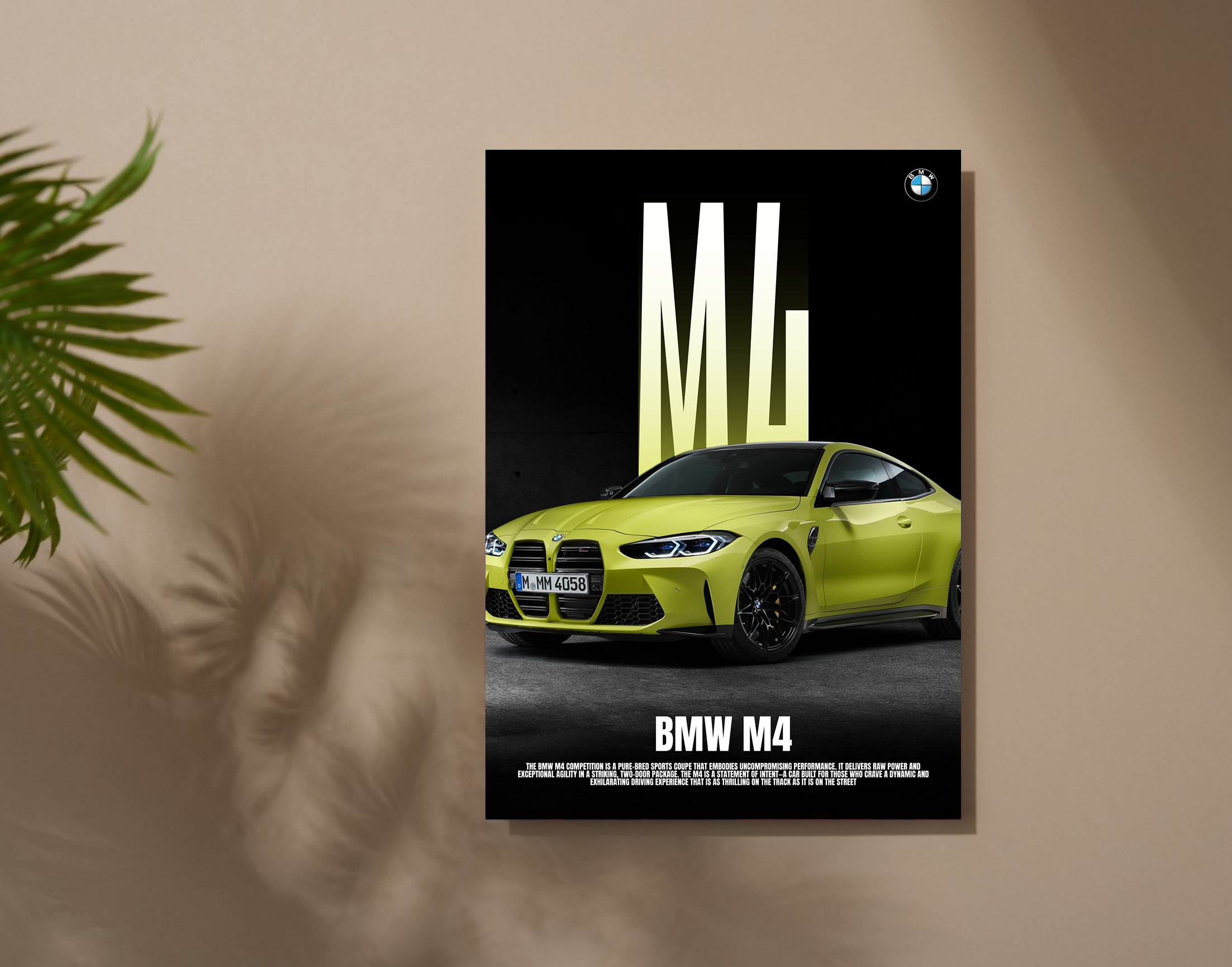 "BMW M4"- Shiny & Sturdy Metallic Poster  Art That Pops & Sticks