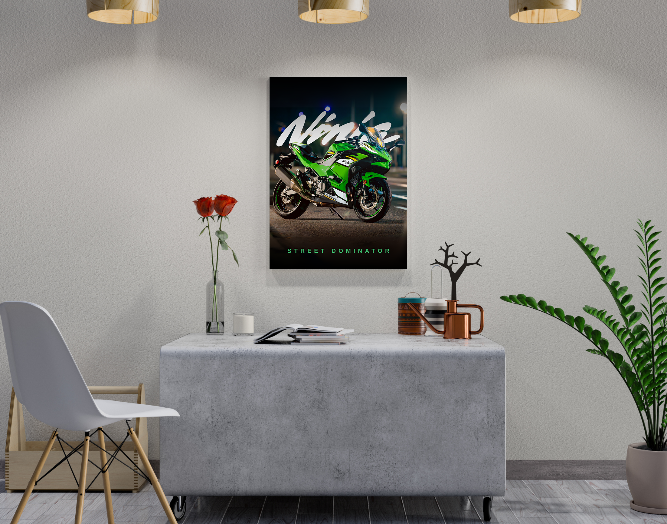 "NINJA - STREET DOMINATOR"- Shiny & Sturdy Metallic Poster  Art That Pops & Sticks