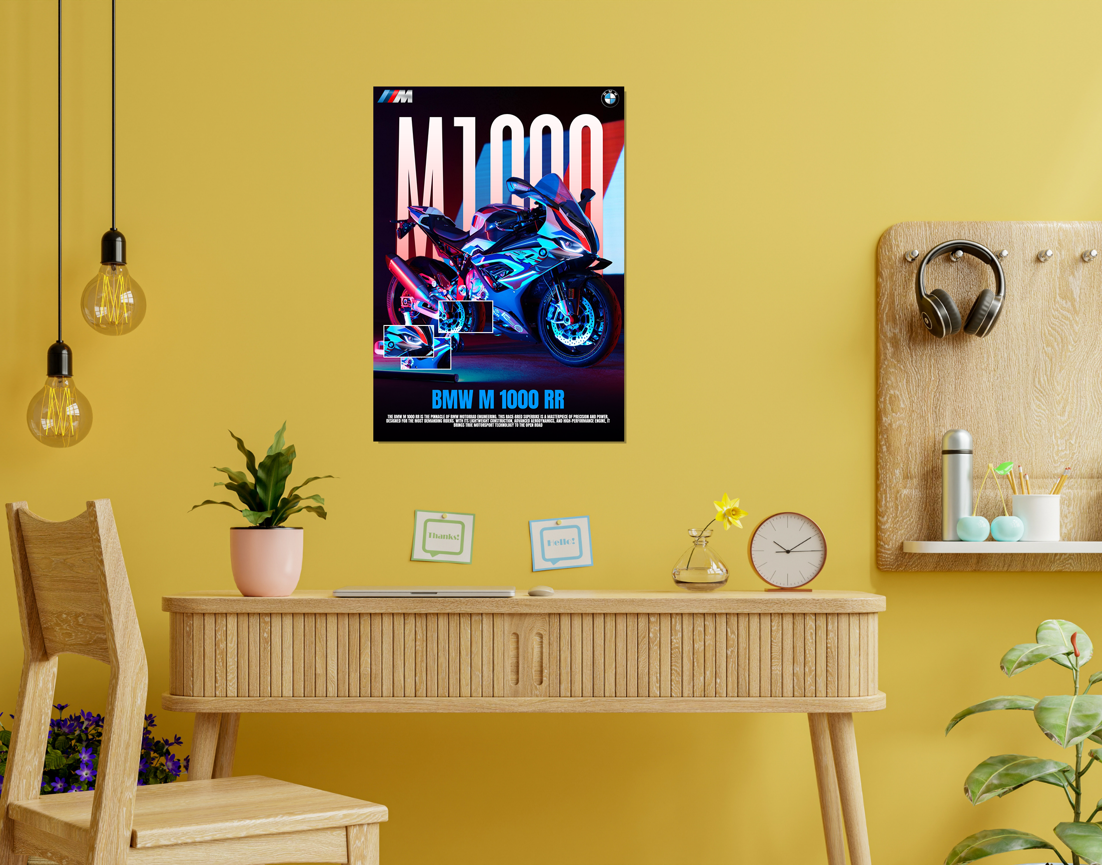"BMW M 1000 RR"- Shiny & Sturdy Metallic Poster  Art That Pops & Sticks