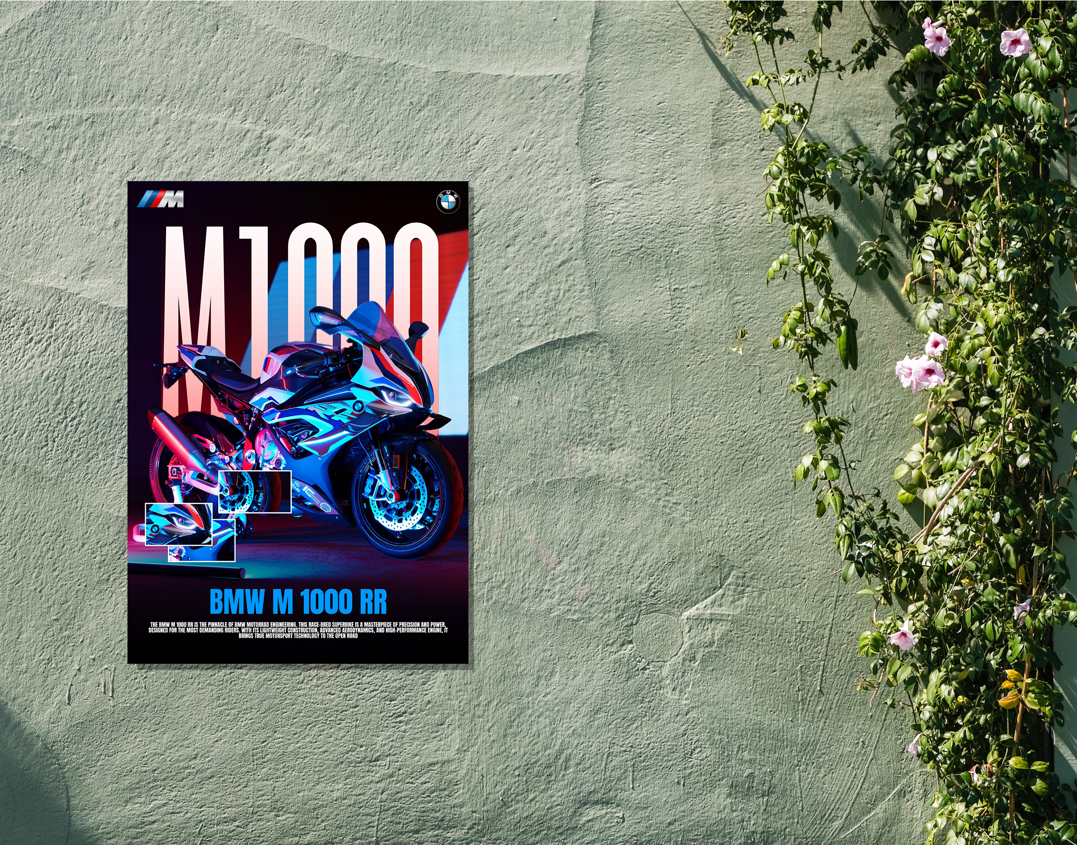 "BMW M 1000 RR"- Shiny & Sturdy Metallic Poster  Art That Pops & Sticks