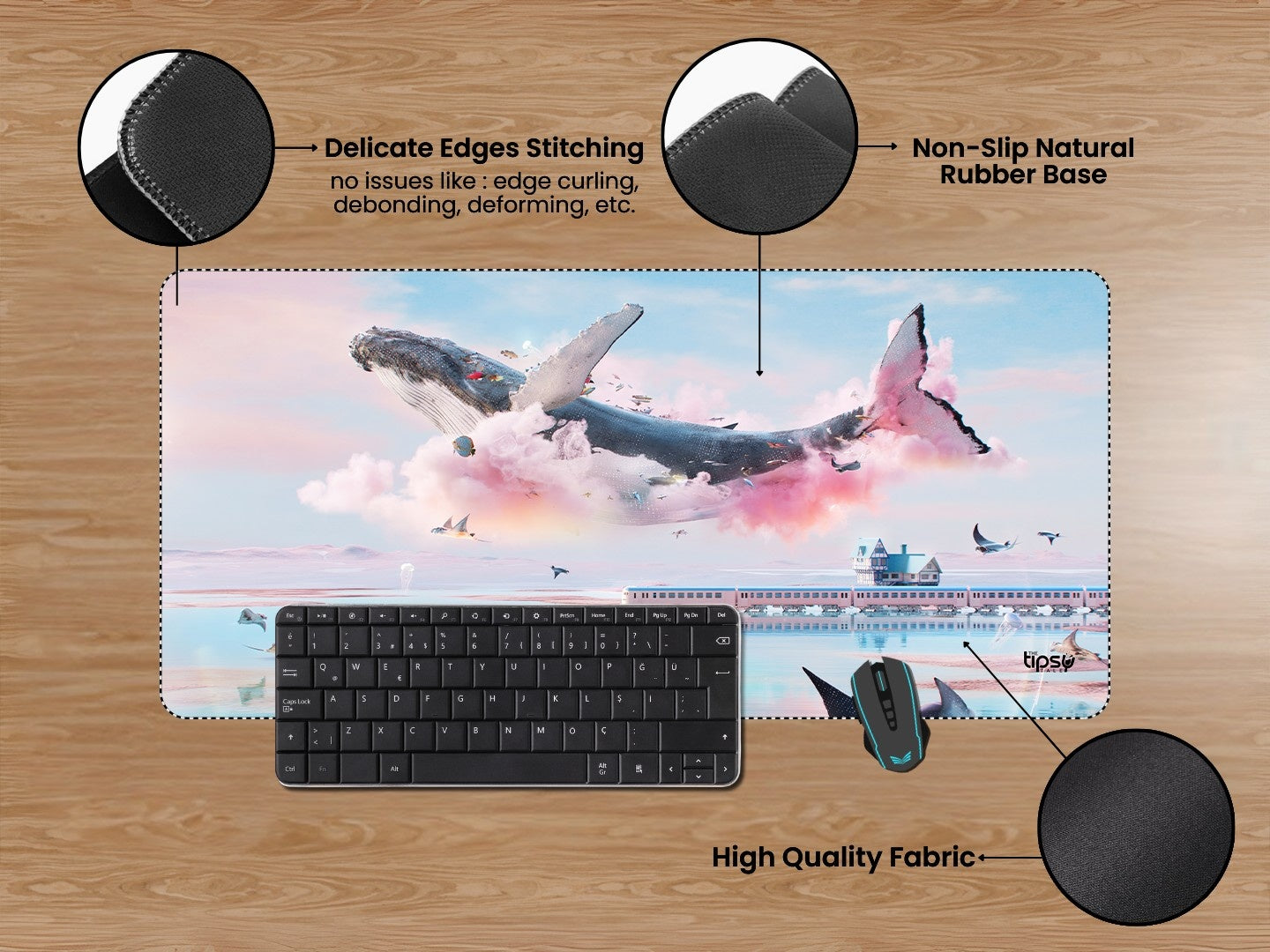 "Whale in the clouds " Gaming Mousepad Elevate Your Gaming Experience