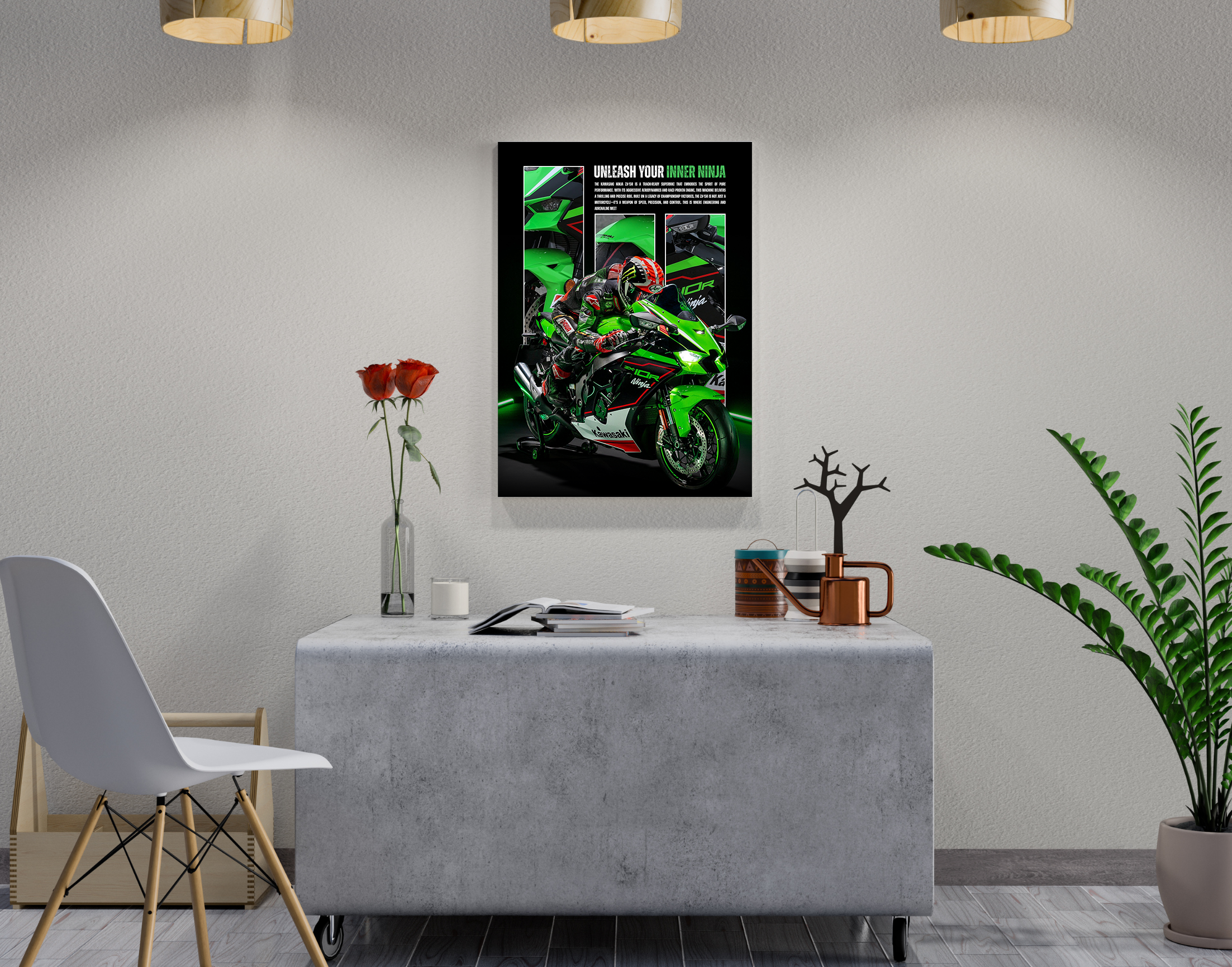 "UNLEASH YOUR INNER NINJA"- Shiny & Sturdy Metallic Poster  Art That Pops & Sticks