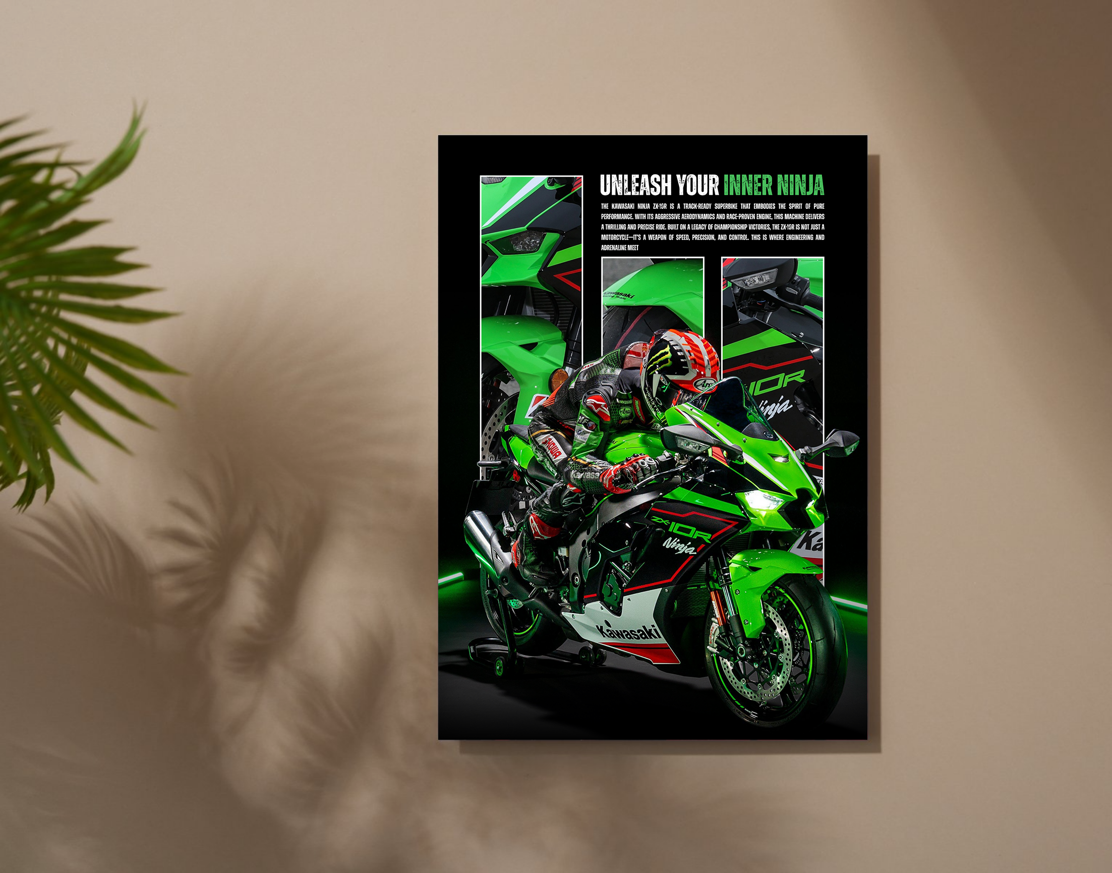 "UNLEASH YOUR INNER NINJA"- Shiny & Sturdy Metallic Poster  Art That Pops & Sticks
