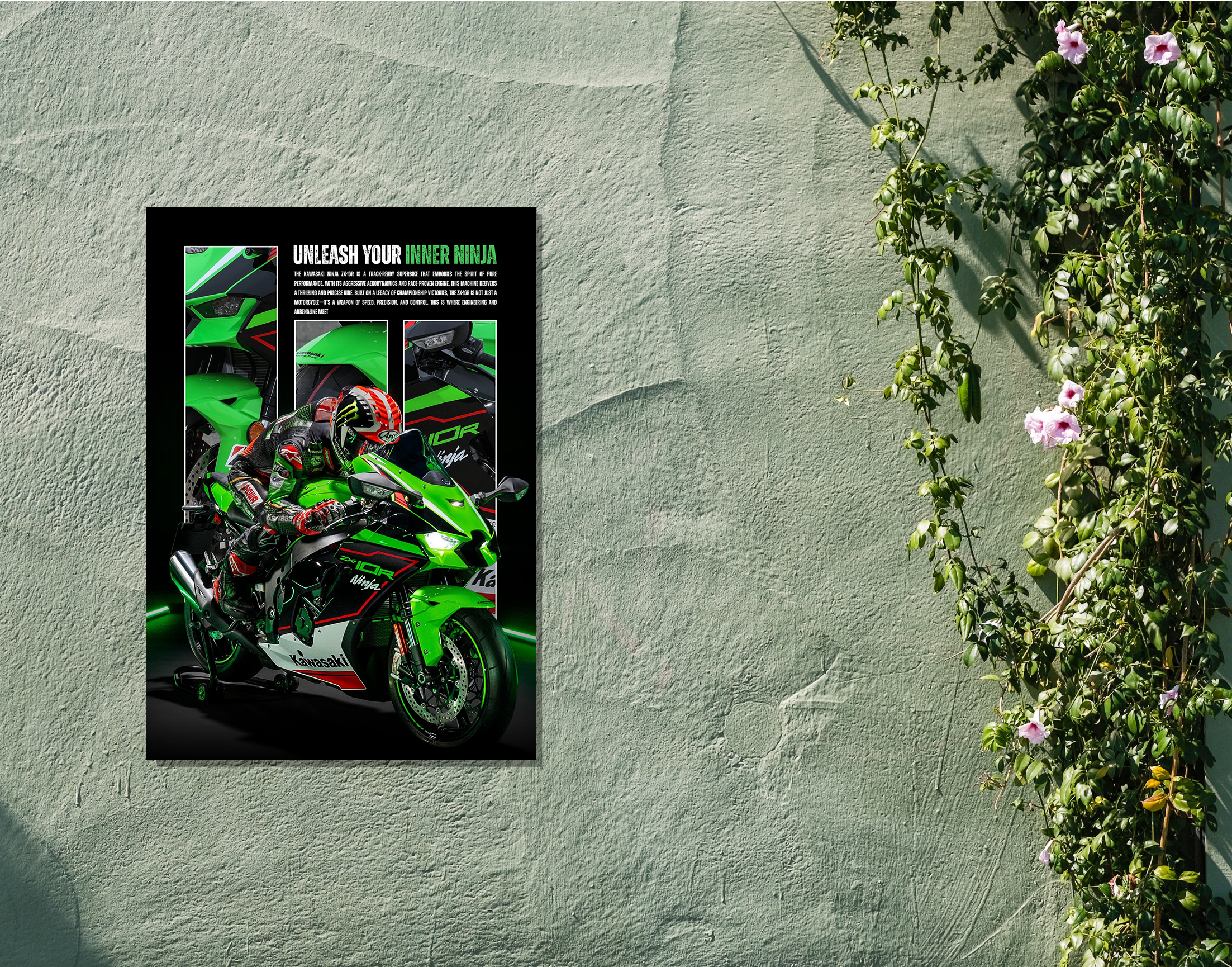 "UNLEASH YOUR INNER NINJA"- Shiny & Sturdy Metallic Poster  Art That Pops & Sticks