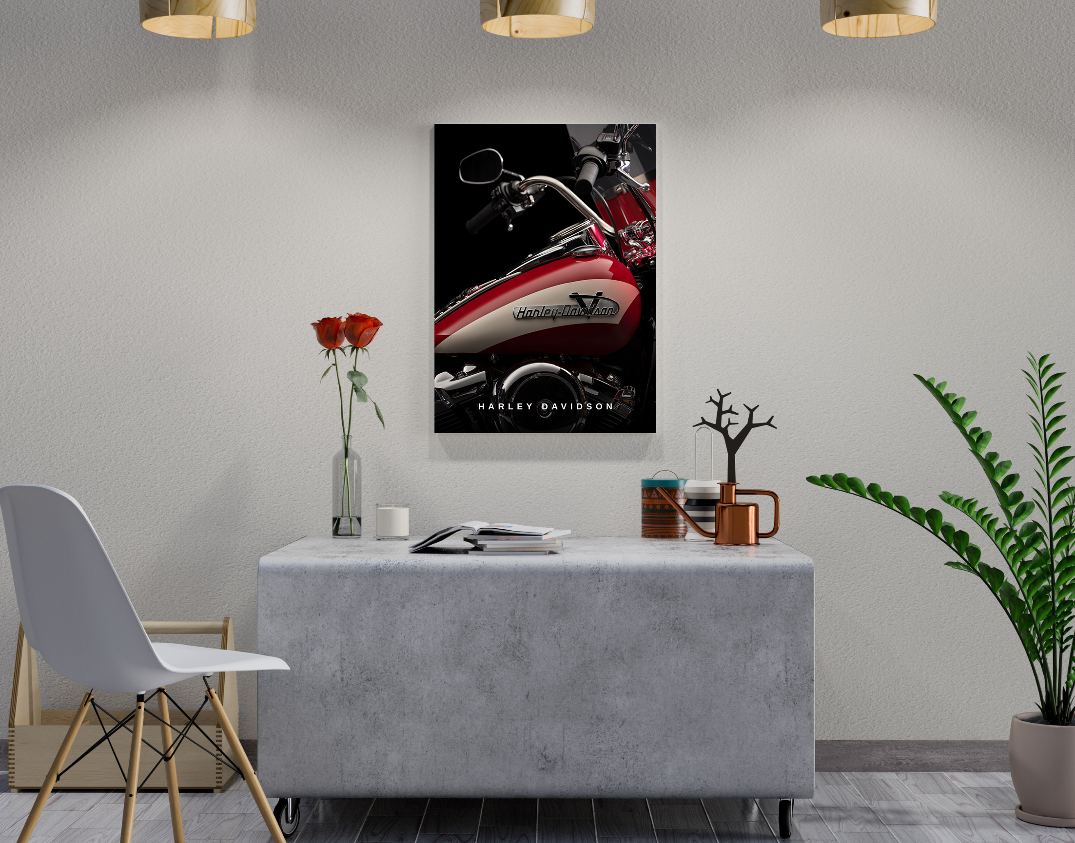 "HARLEY DAVIDSON - LIVE  LEGENDARY"- Shiny & Sturdy Metallic Poster  Art That Pops & Sticks