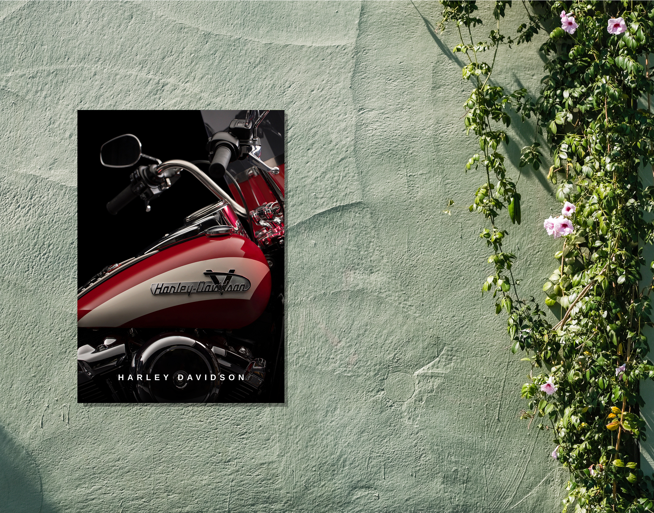 "HARLEY DAVIDSON - LIVE  LEGENDARY"- Shiny & Sturdy Metallic Poster  Art That Pops & Sticks