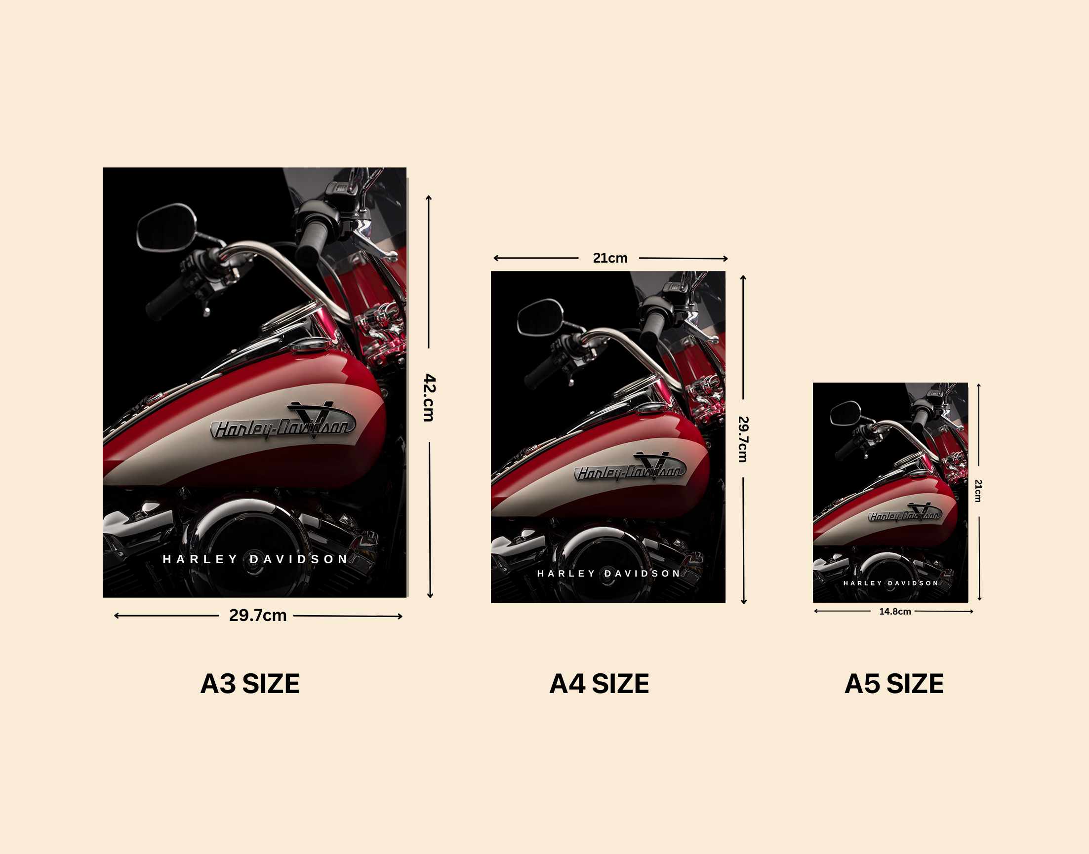 "HARLEY DAVIDSON - LIVE  LEGENDARY"- Shiny & Sturdy Metallic Poster  Art That Pops & Sticks