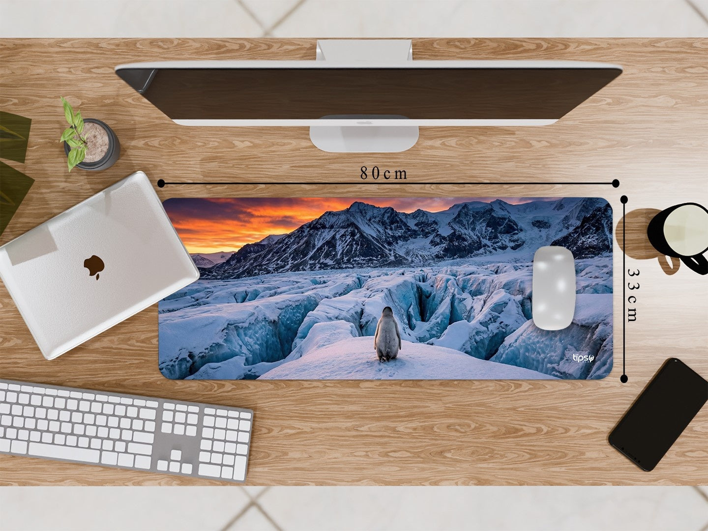 "Penguin On The Run " Gaming Mousepad Elevate Your Gaming Experience