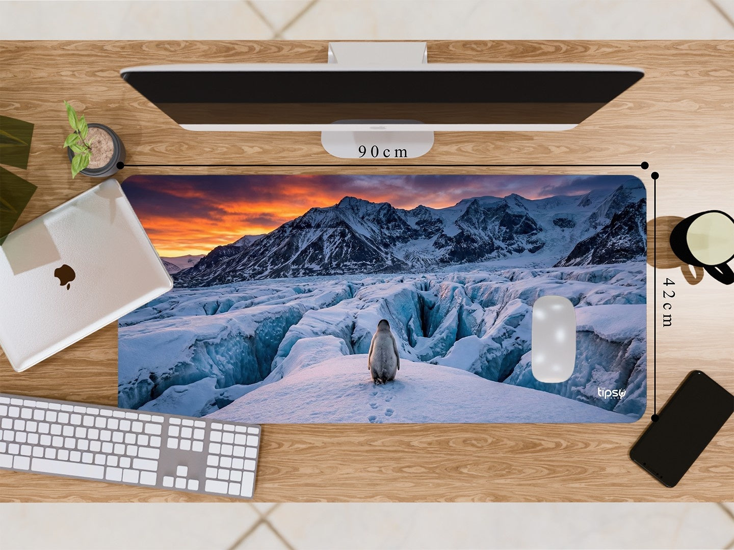 "Penguin On The Run " Gaming Mousepad Elevate Your Gaming Experience