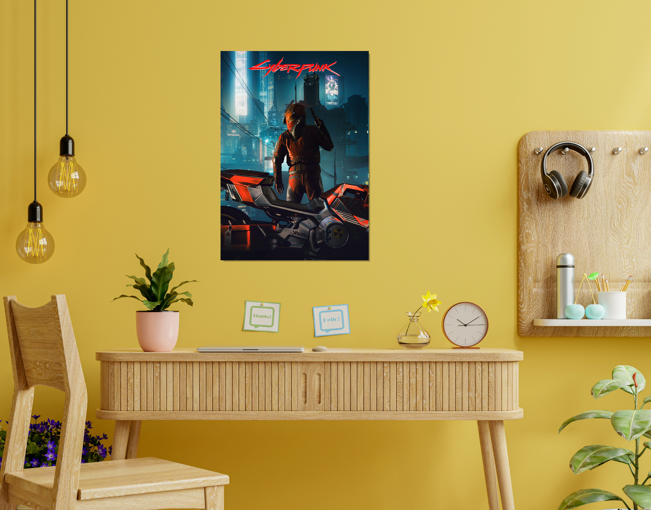 "CYBER RIDER"- Shiny & Sturdy Metallic Poster  Art That Pops & Sticks