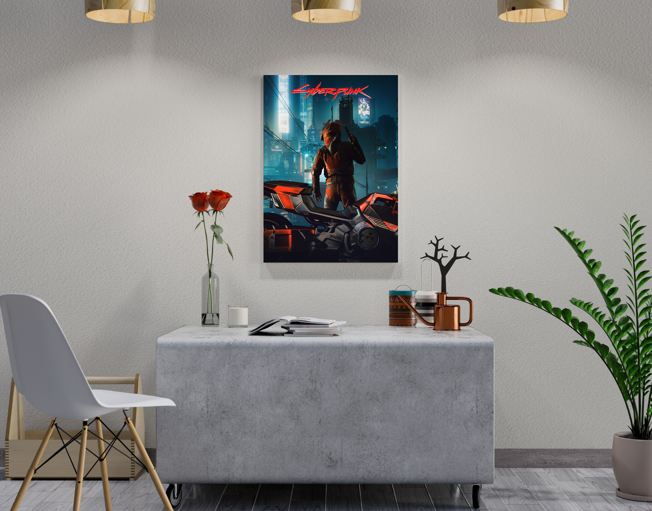 "CYBER RIDER"- Shiny & Sturdy Metallic Poster  Art That Pops & Sticks