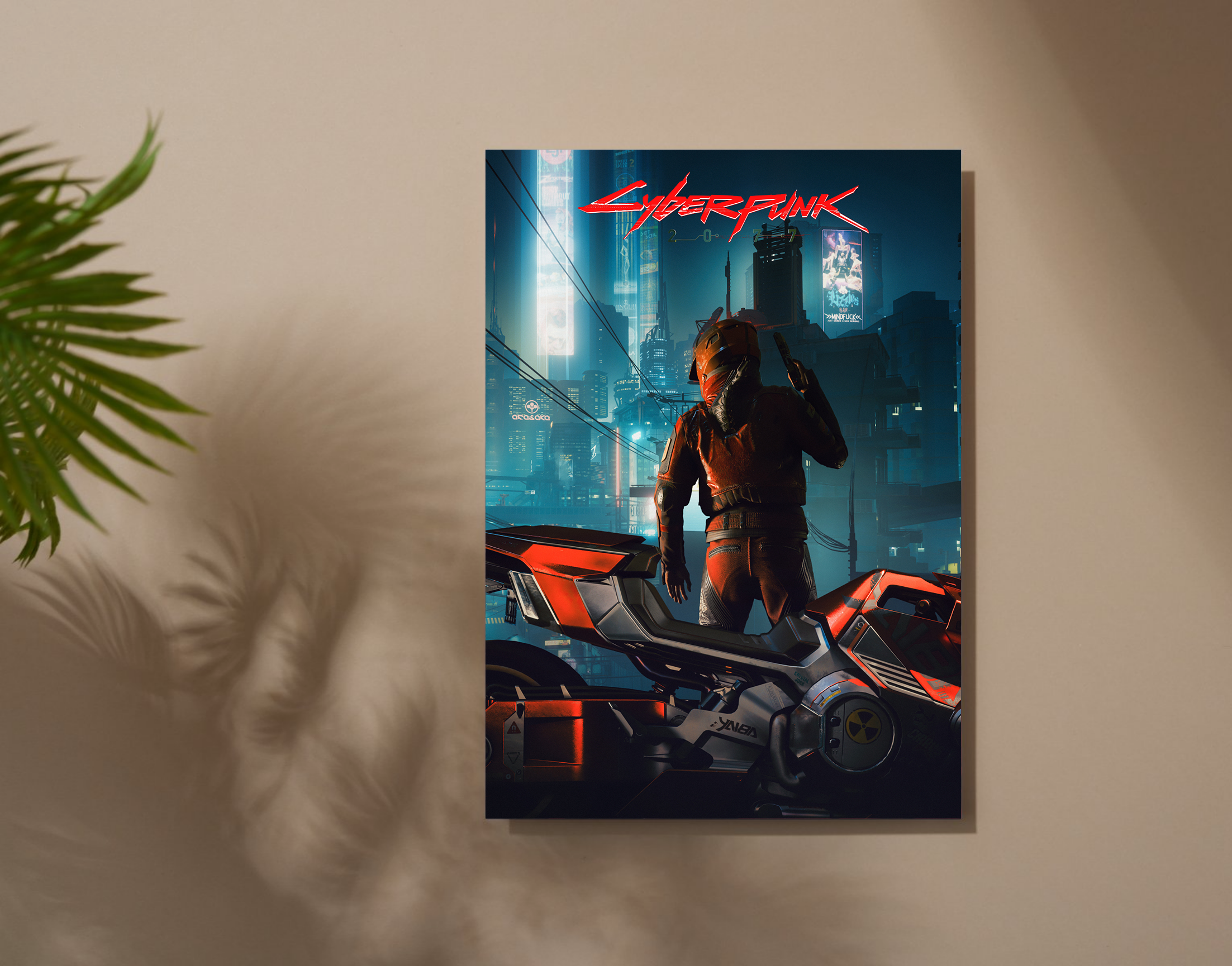 "CYBER RIDER"- Shiny & Sturdy Metallic Poster  Art That Pops & Sticks