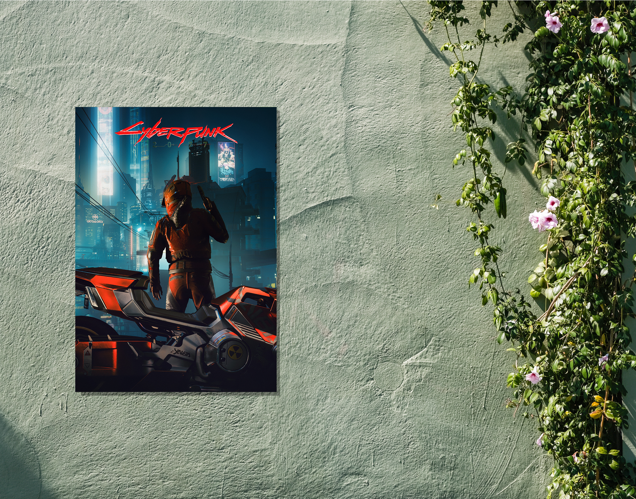 "CYBER RIDER"- Shiny & Sturdy Metallic Poster  Art That Pops & Sticks