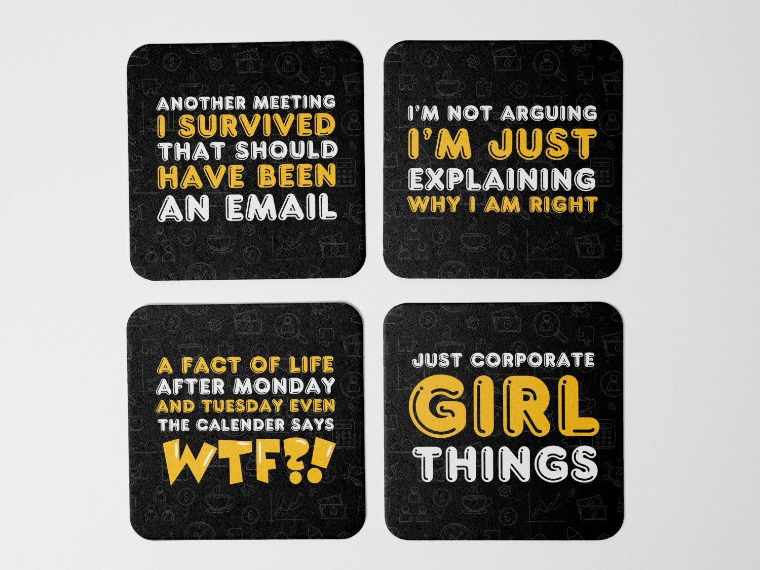 CORPORATE WOMEN EDITION' Coaster Set of 4